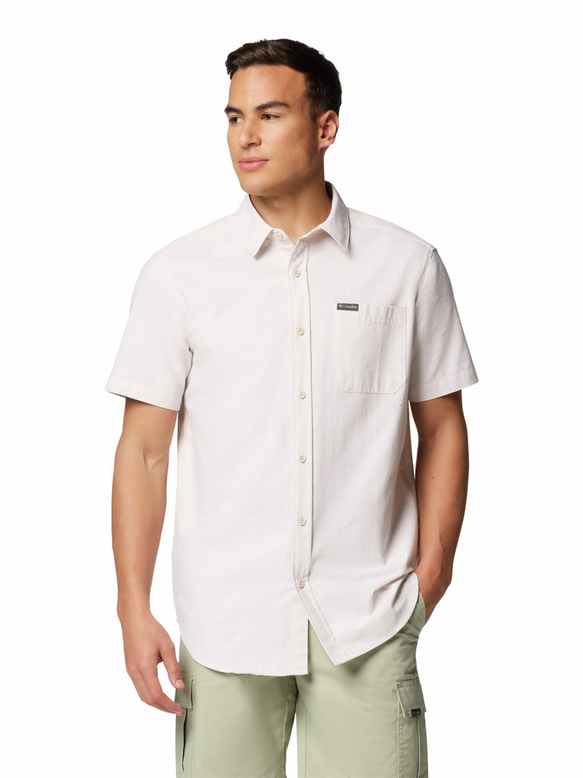 Camisa Manga Corta Hombre Rapid Rivers Novelty Gris Columbia