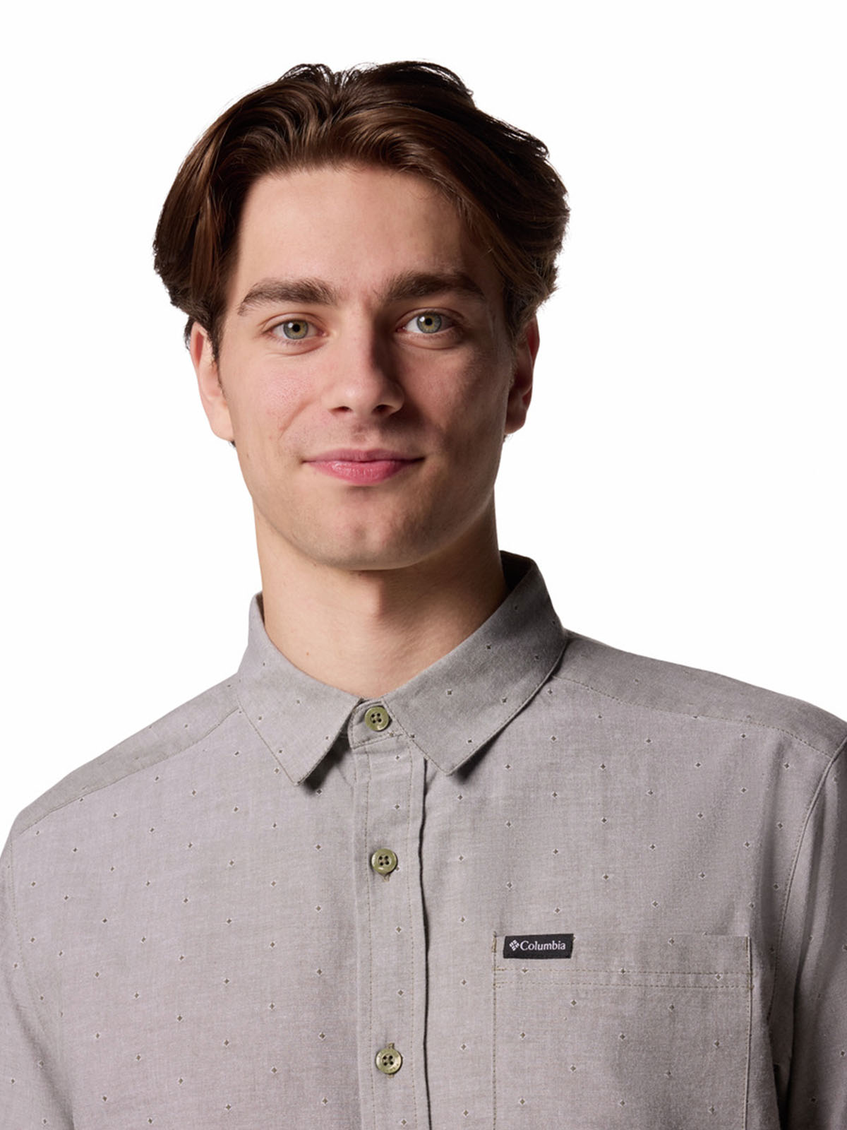 Camisa Manga Corta Hombre Rapid Rivers Novelty Verde Columbia