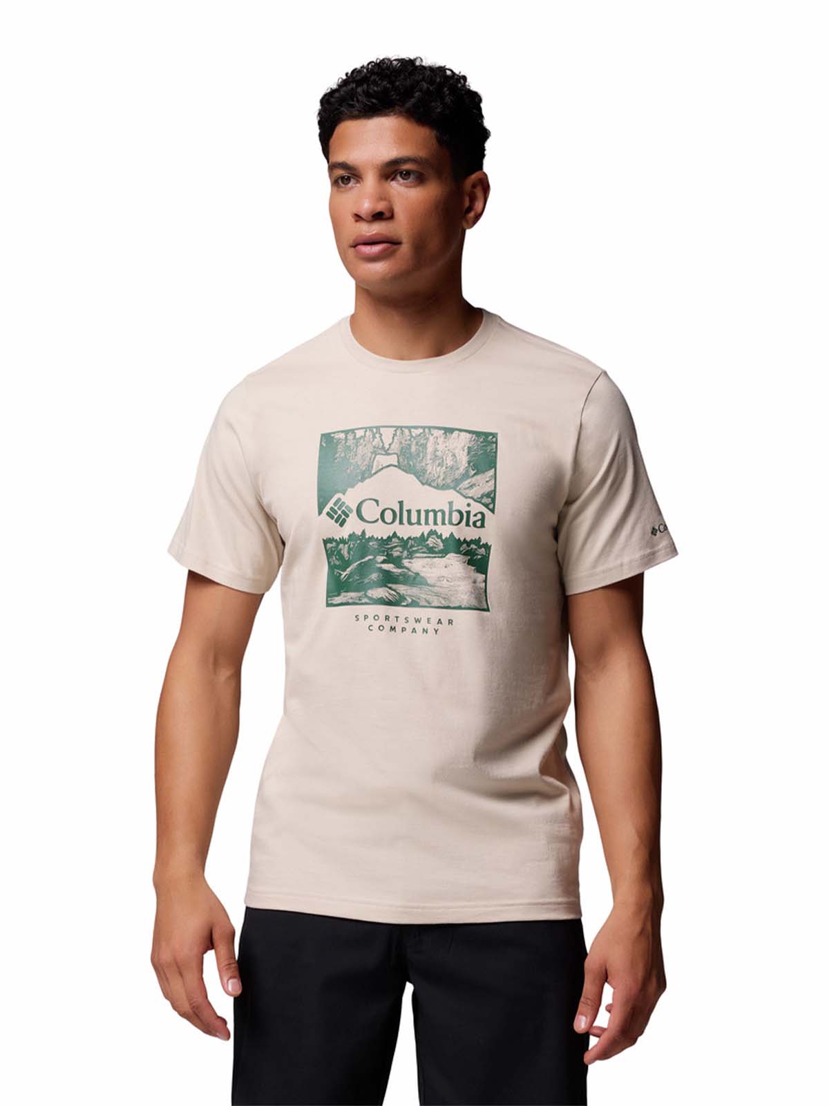 Polera Manga Corta Hombre CSC Seasonal Logo Gris Columbia