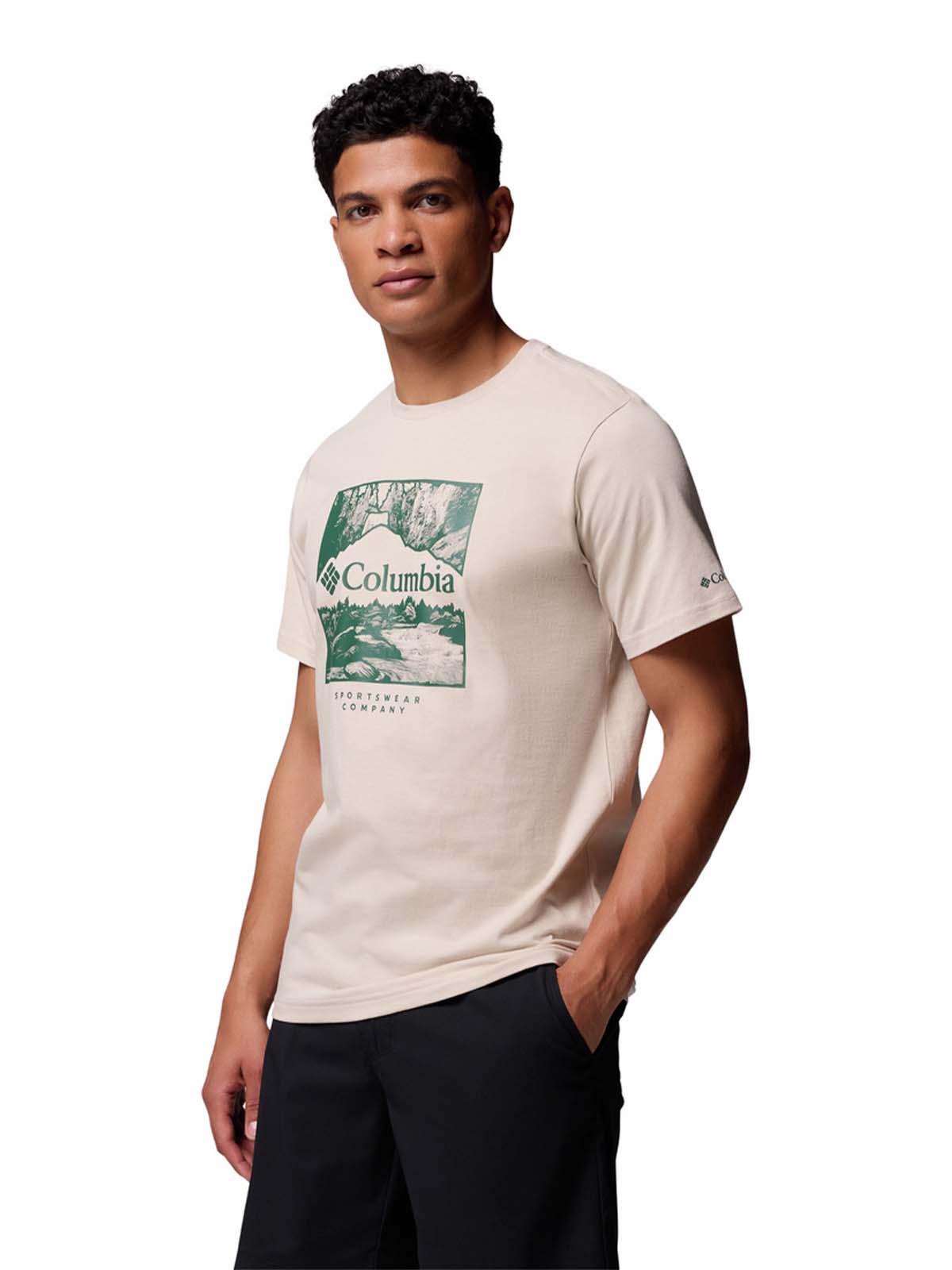 Polera Manga Corta Hombre CSC Seasonal Logo Gris Columbia