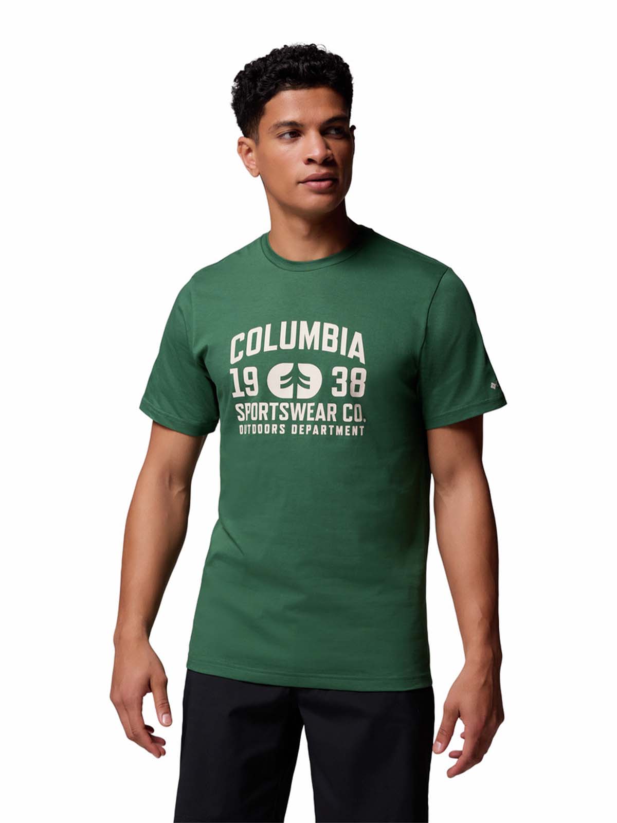 Polera Manga Corta Hombre CSC Seasonal Logo Verde Columbia