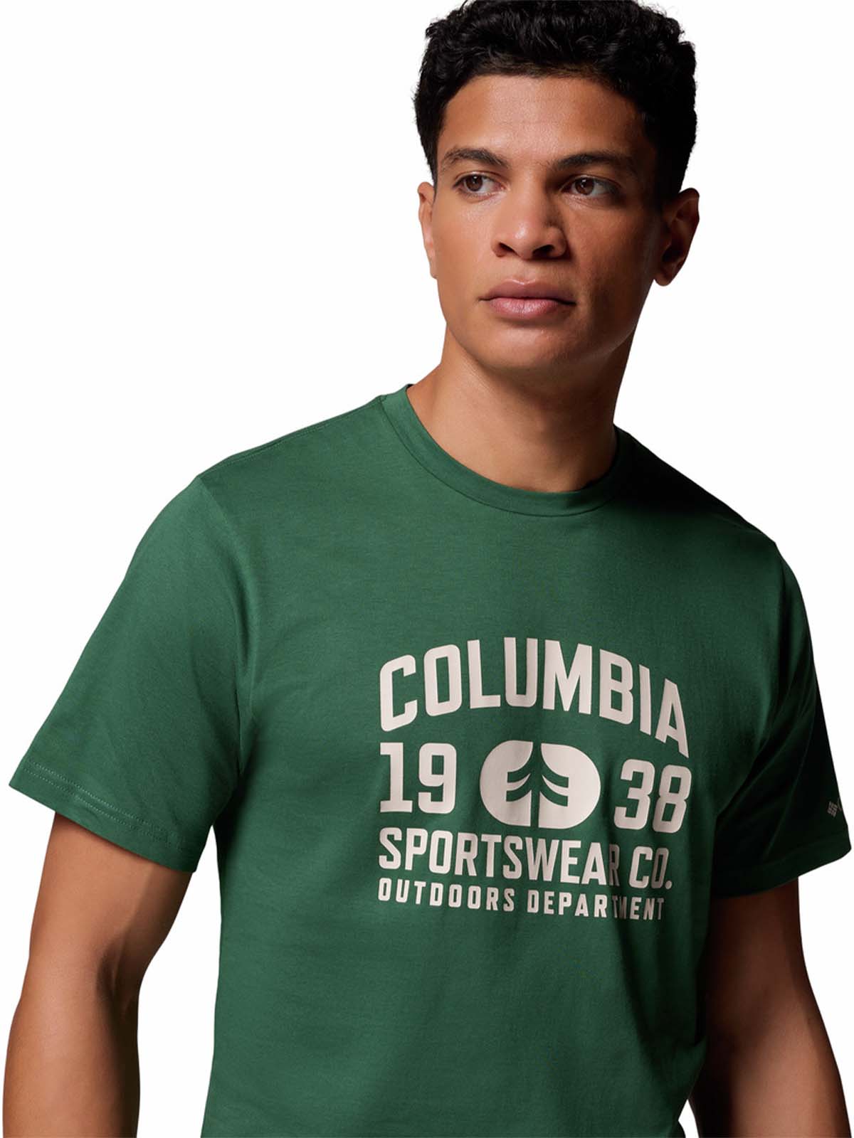 Polera Manga Corta Hombre CSC Seasonal Logo Verde Columbia