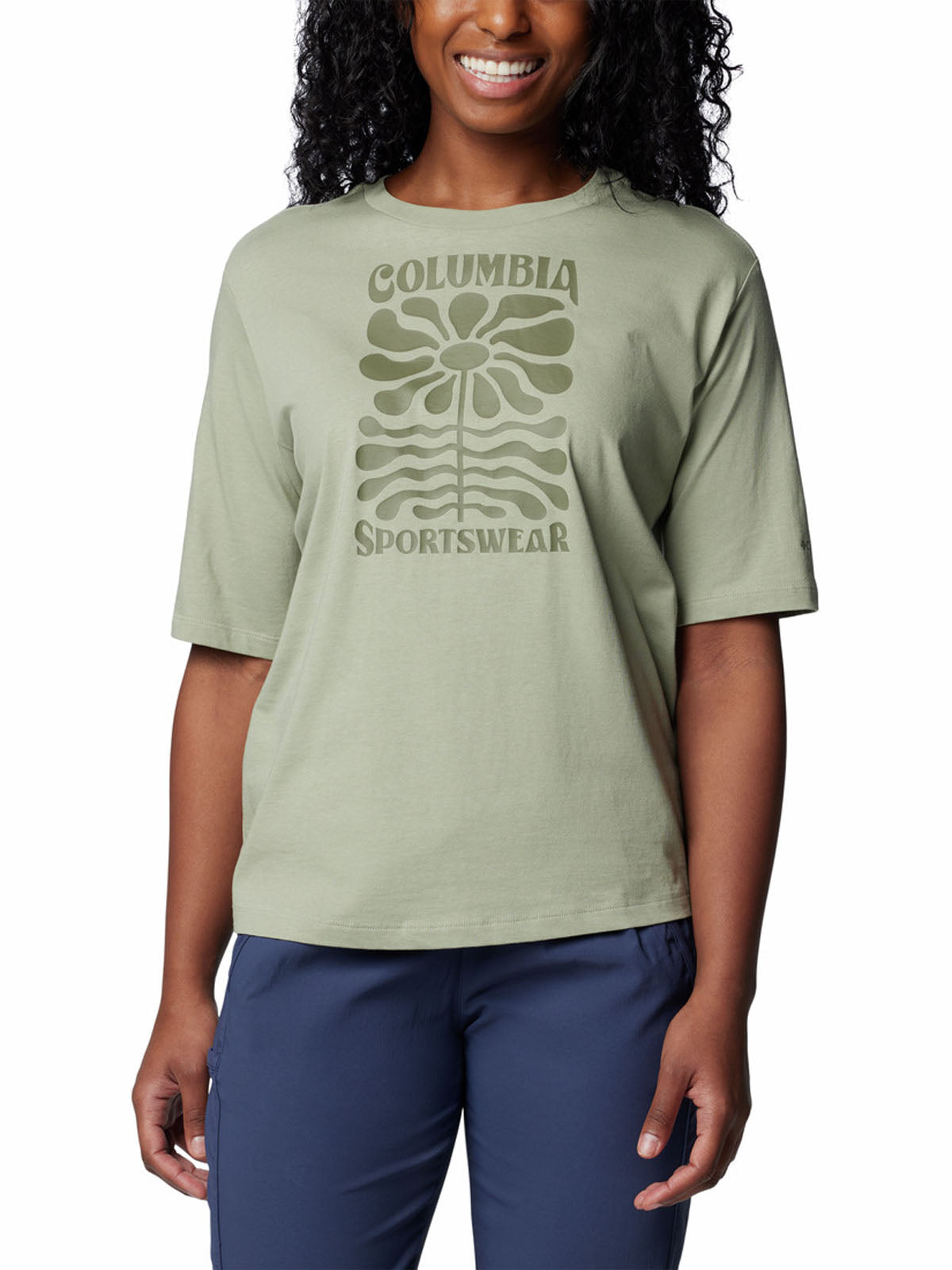 Polera Manga Corta Mujer North Cascades Relaxed Verde Columbia