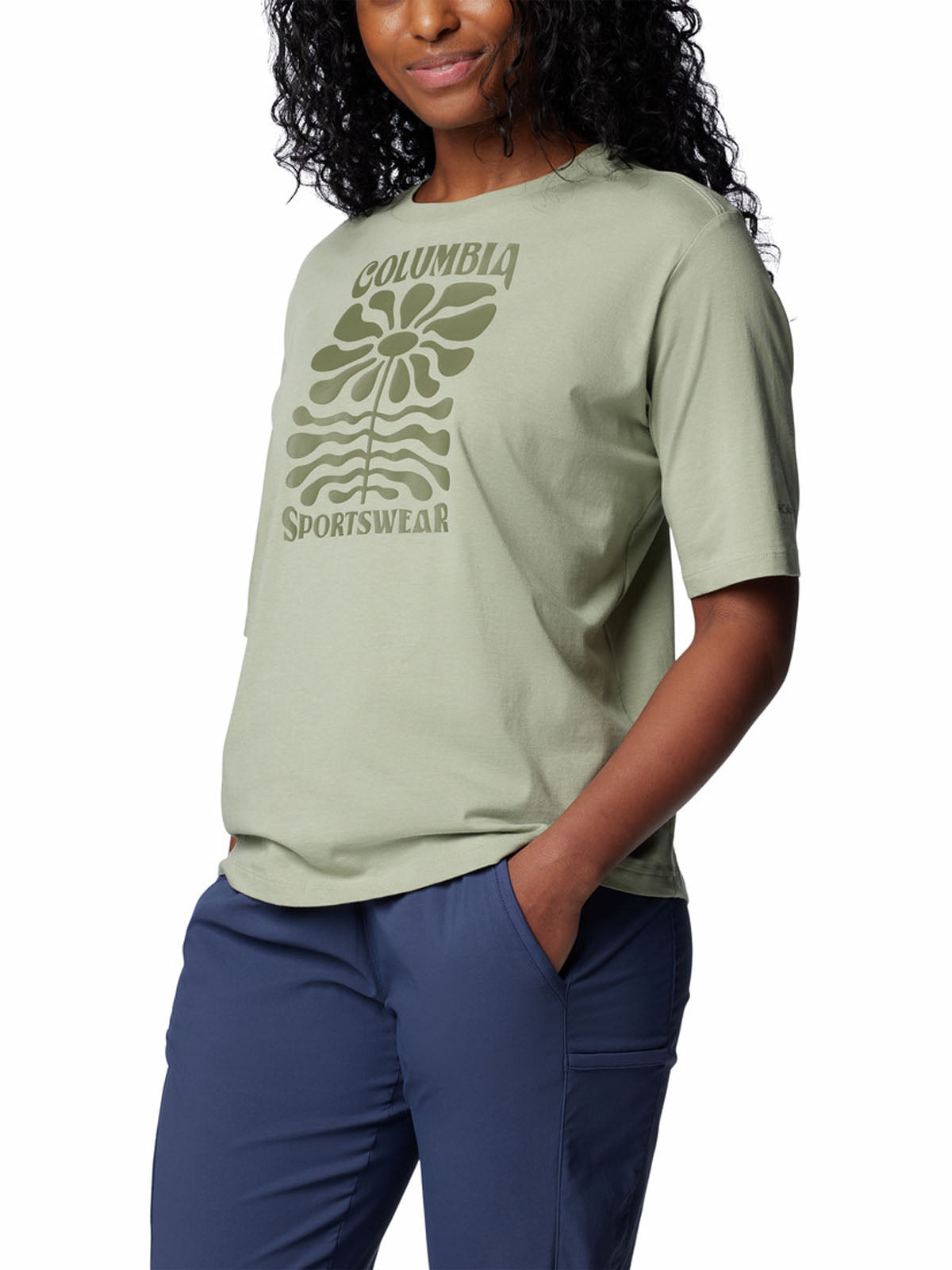 Polera Manga Corta Mujer North Cascades Relaxed Verde Columbia