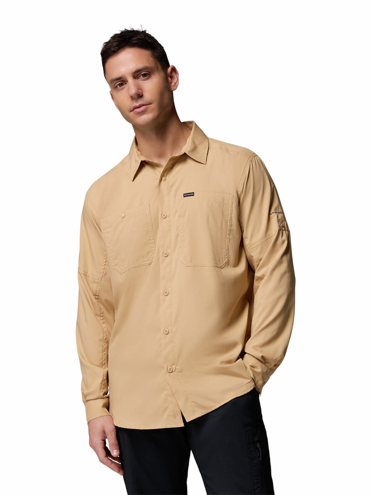 Camisa Manga Larga Hombre Silver Ridge Beige Columbia