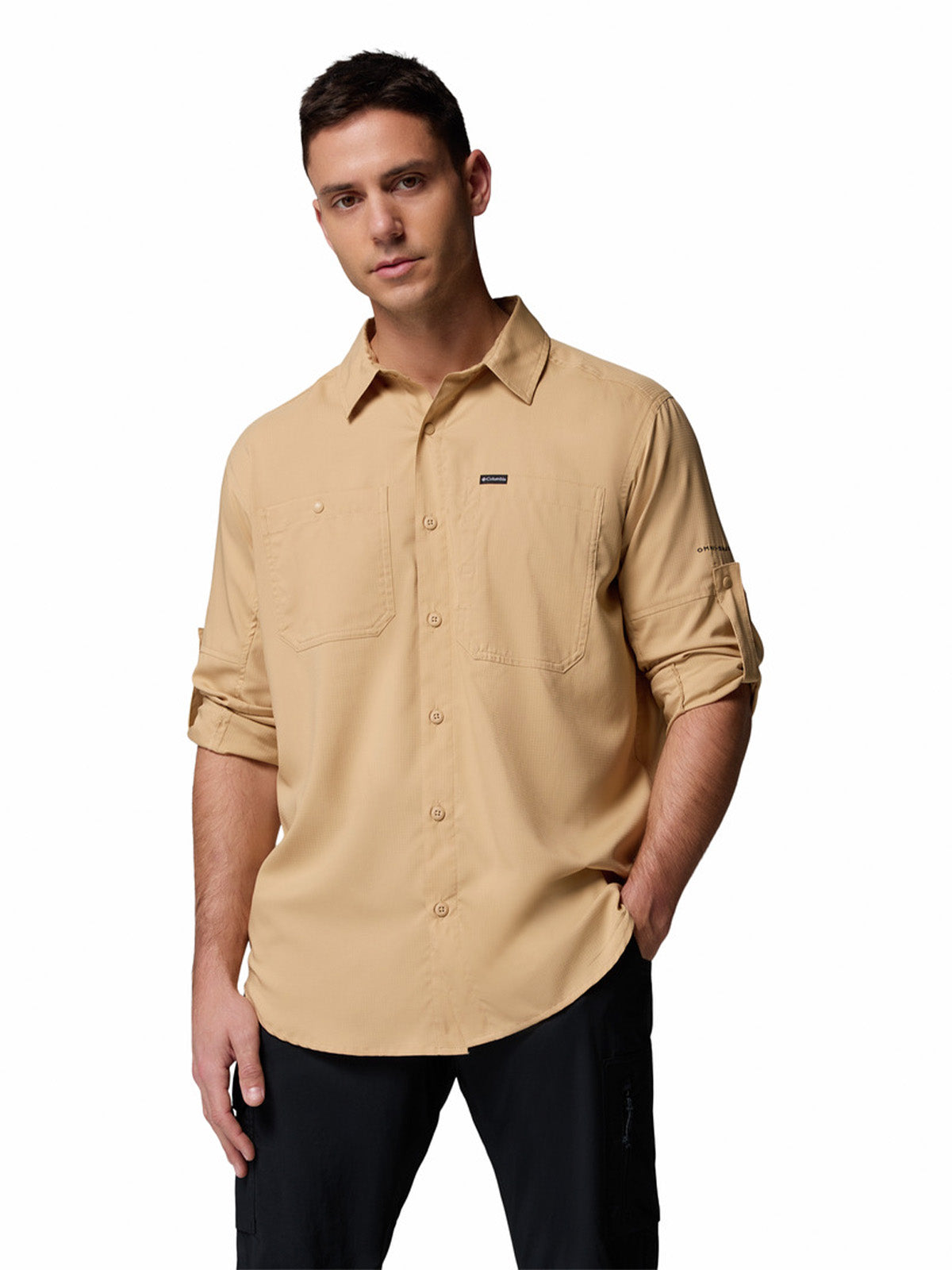 Camisa Manga Larga Hombre Silver Ridge Beige Columbia