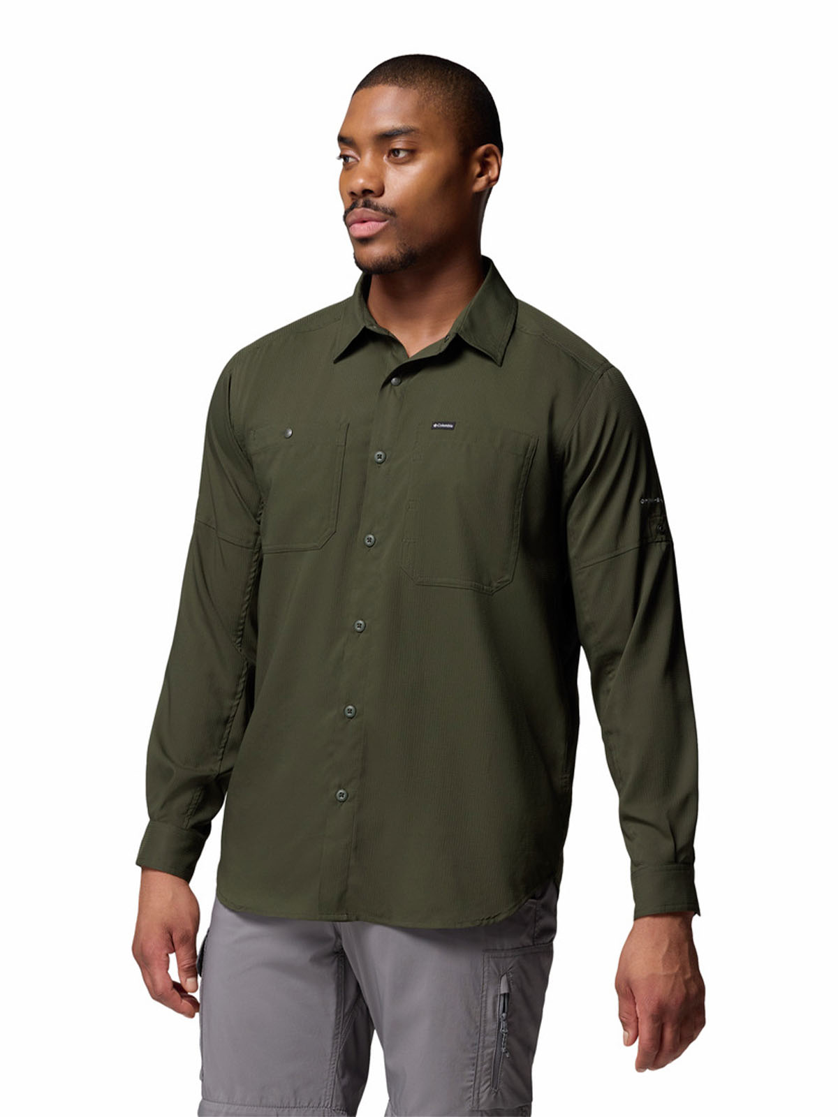 Camisa Manga Larga Hombre Silver Ridge Verde Columbia