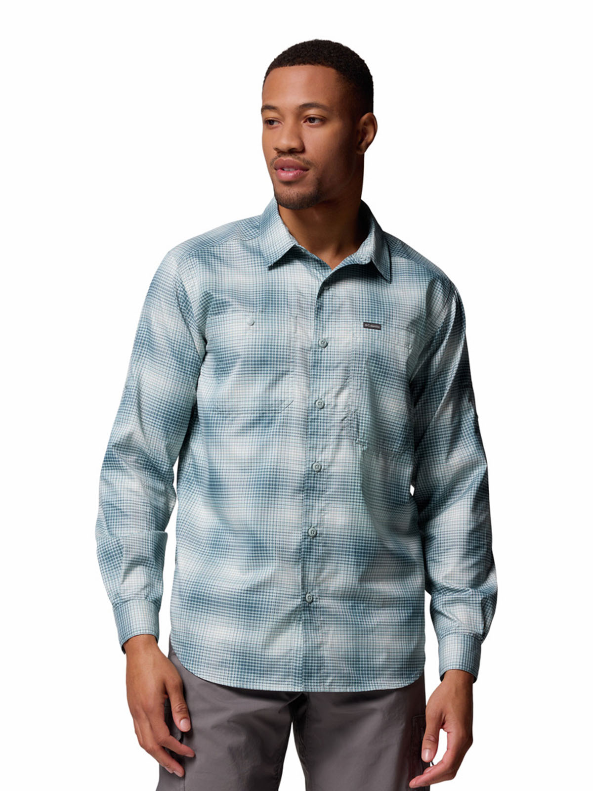 Camisa Manga Larga Hombre Silver Ridge Utility Azul Columbia
