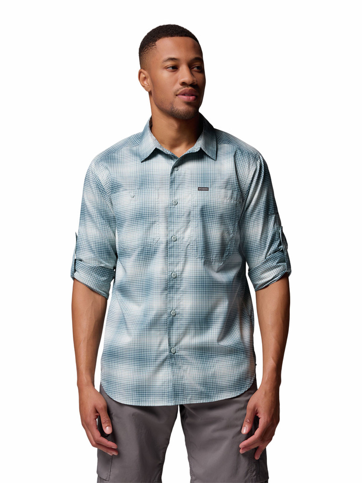 Camisa Manga Larga Hombre Silver Ridge Utility Azul Columbia