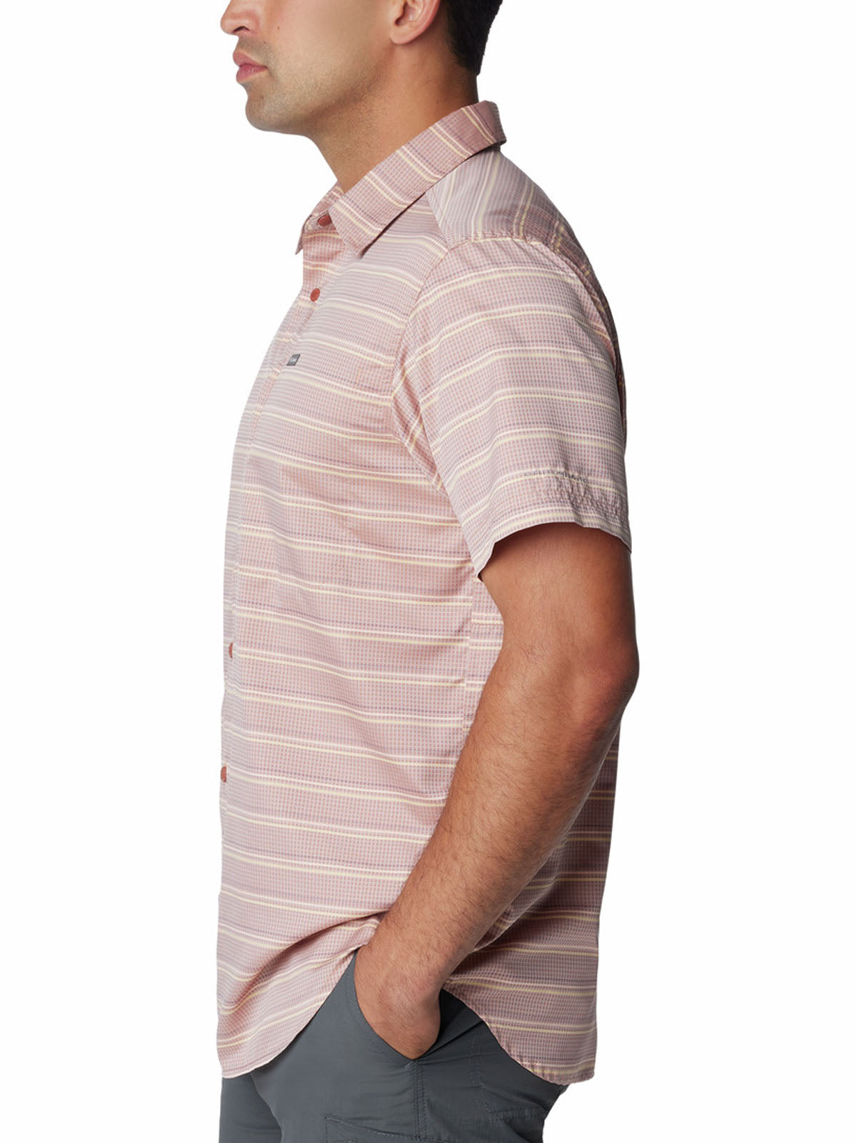 Camisa Manga Corta Hombre Silver Ridge Utility Lite Novelty Rosado Columbia