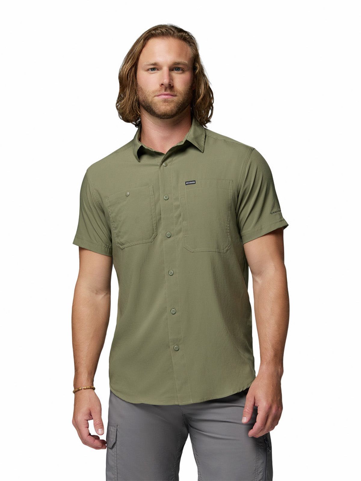 Camisa Manga Corta Hombre Silver Ridge Utility Gris Columbia