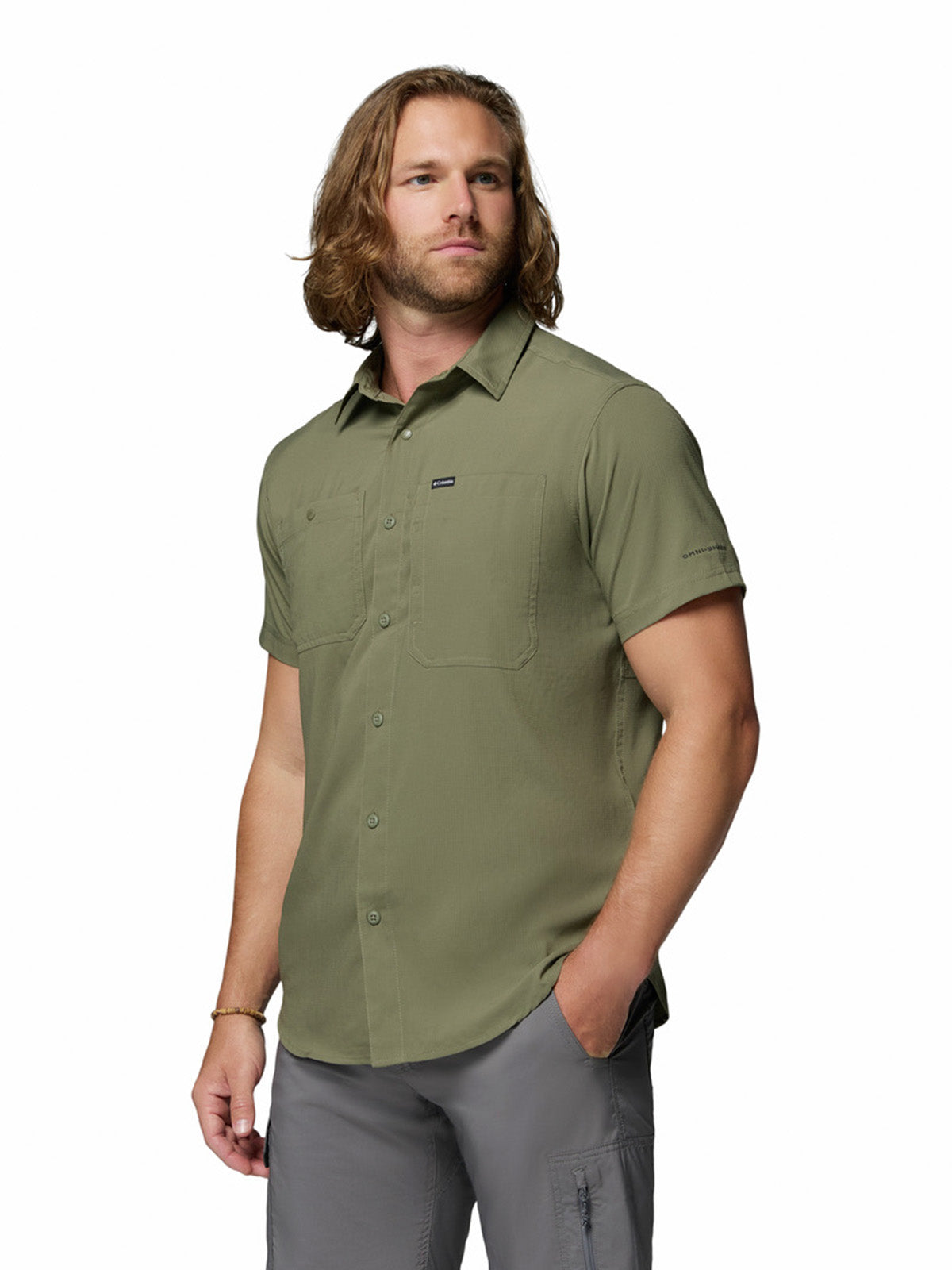 Camisa Manga Corta Hombre Silver Ridge Utility Gris Columbia