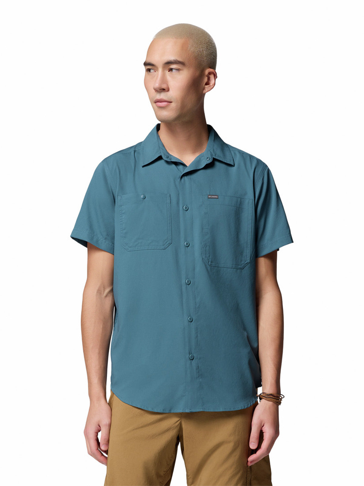 Camisa Manga Corta Hombre Silver Ridge Azul Columbia