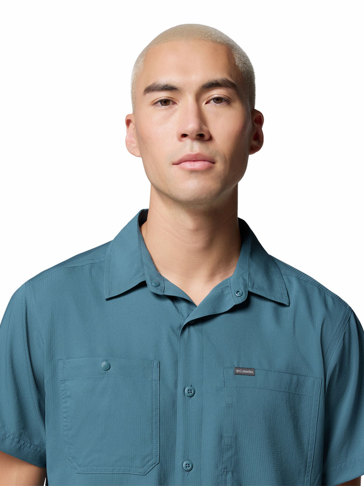 Camisa Manga Corta Hombre Silver Ridge Azul Columbia