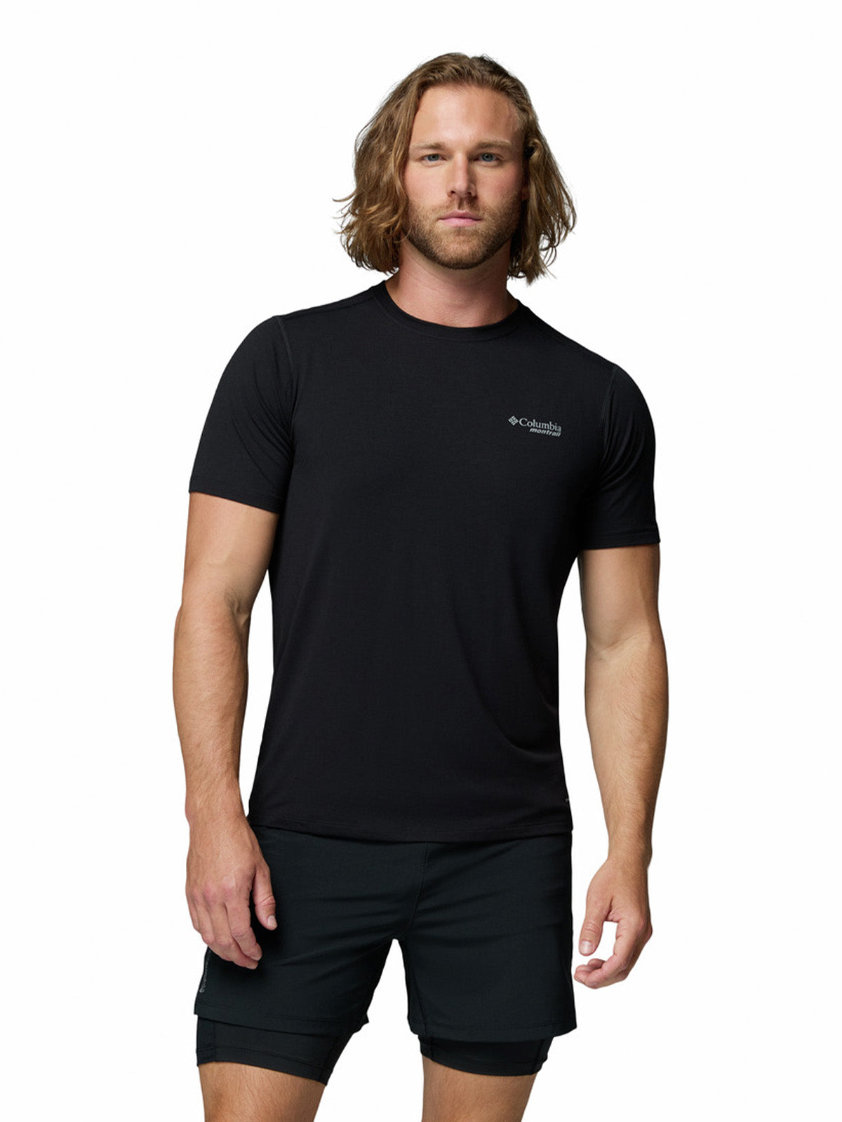 Polera Manga Corta Hombre Endless Trail Running Negro Columbia