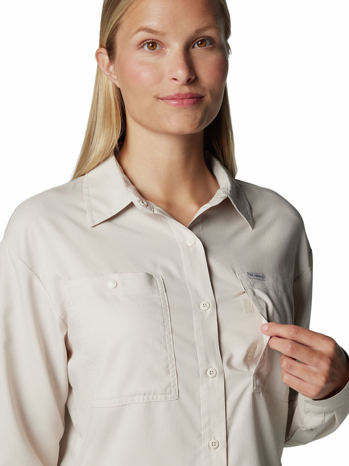 Blusa Manga Larga Mujer Silver Ridge Utility Beige Columbia