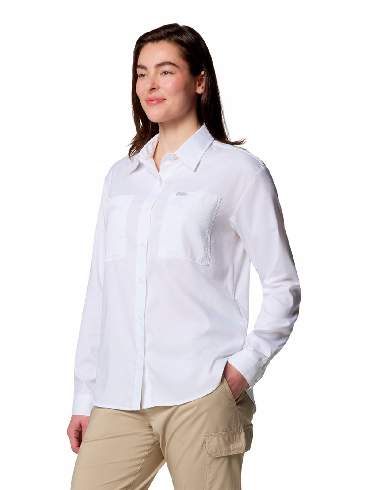 Blusa Manga Larga Mujer Silver Ridge Utility Blanco Columbia