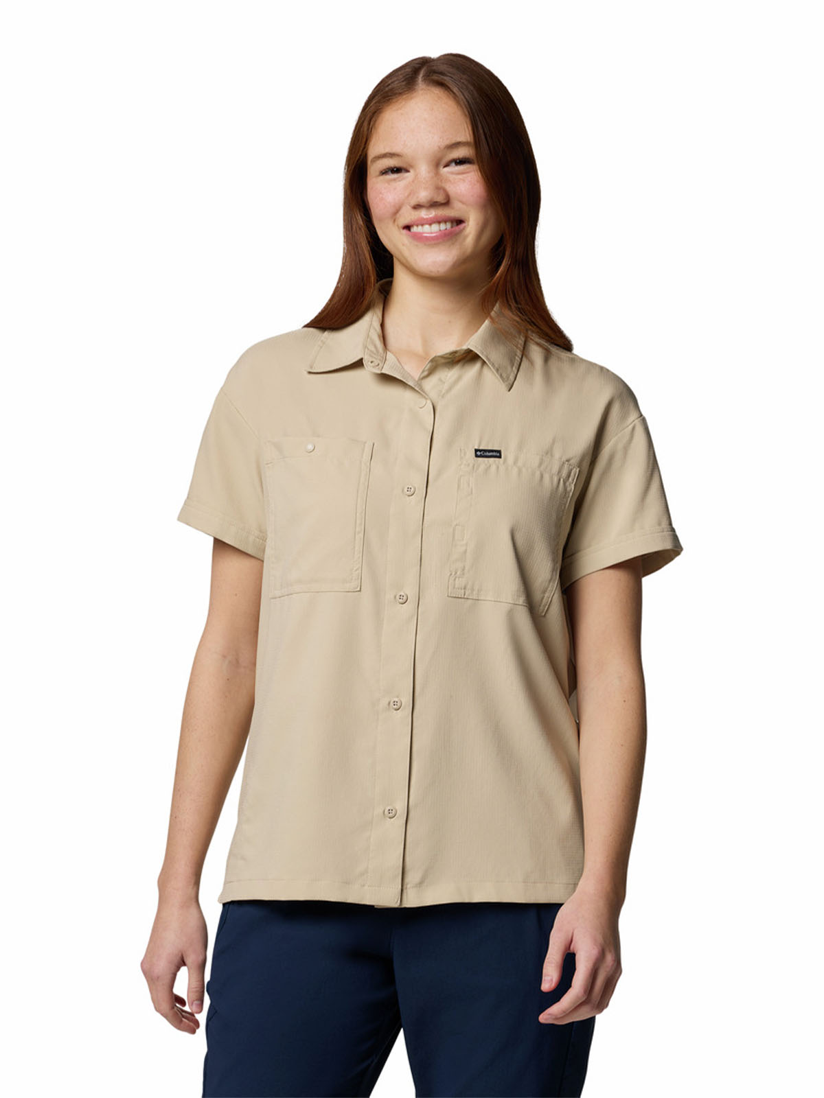 Camisa Manga Corta Mujer Silver Ridge Utility Beige Columbia