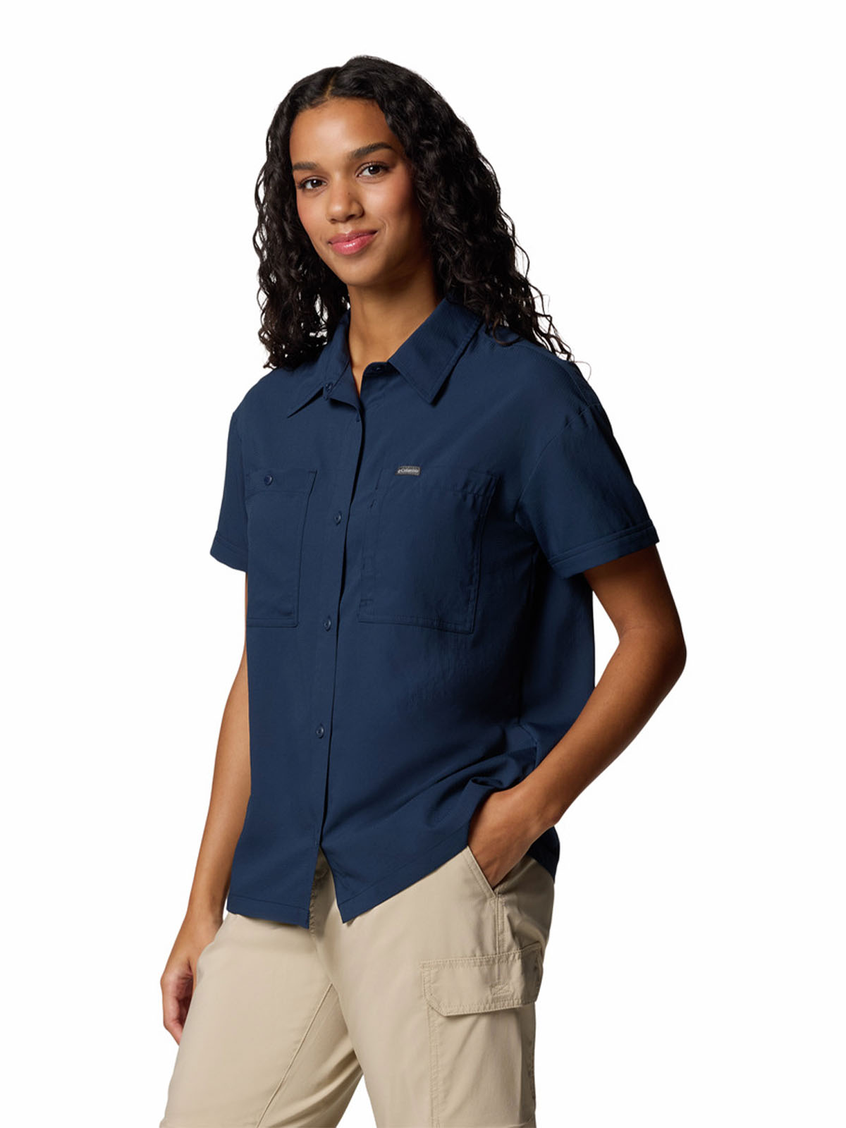 Camisa Manga Corta Mujer Silver Ridge Utility Azul Columbia