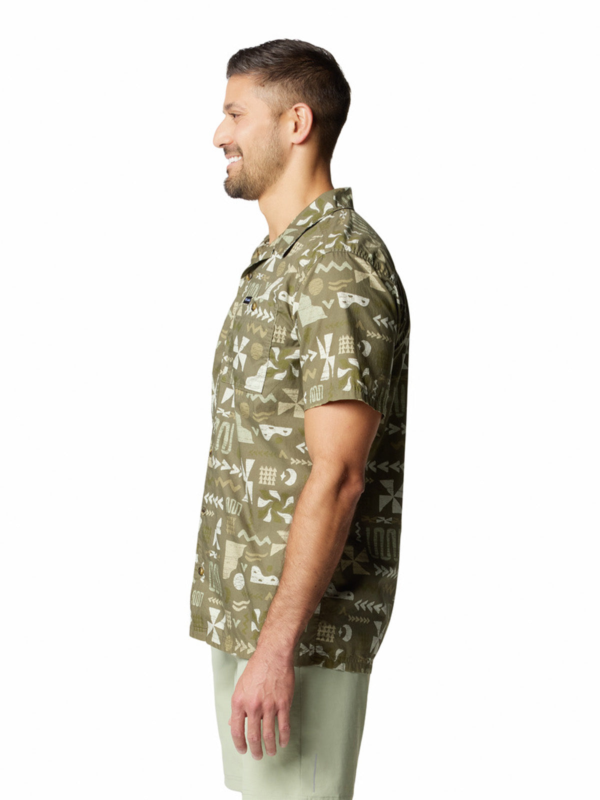 Camisa Manga Corta Hombre Pine Canyon Verde Columbia