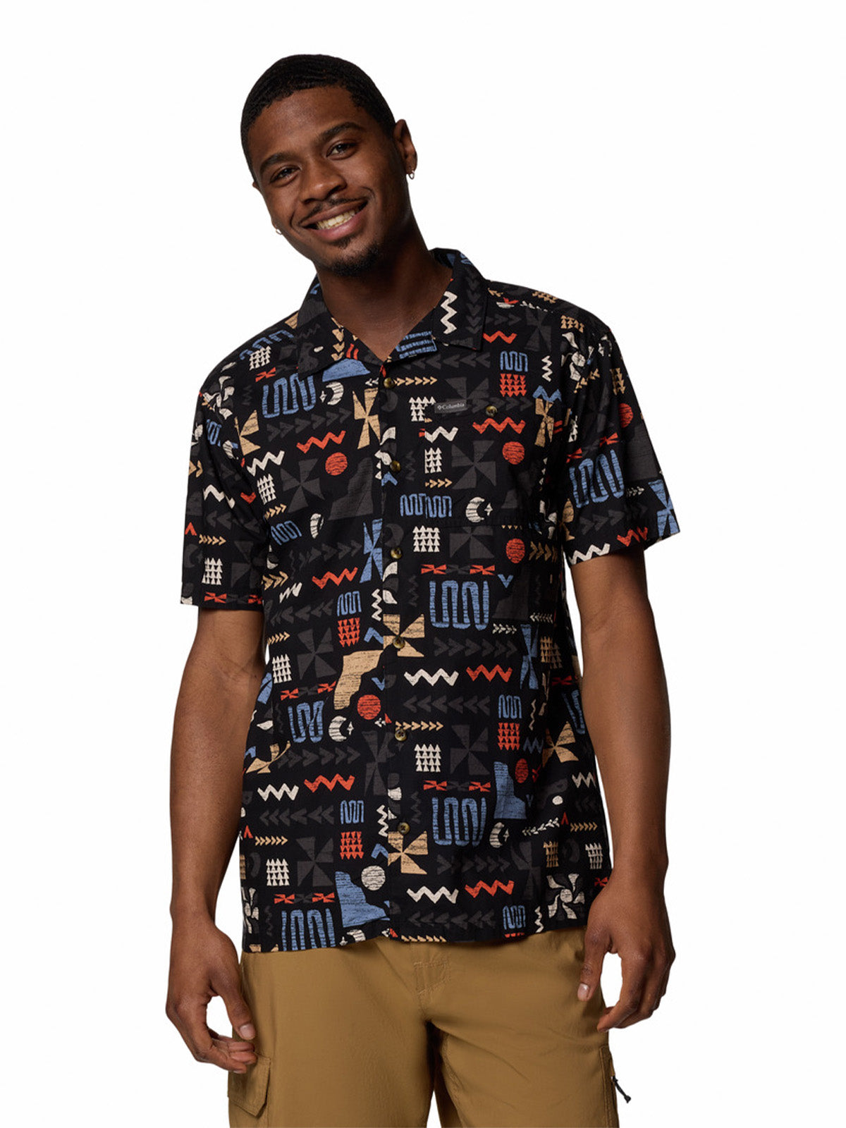 Camisa Manga Corta Hombre Pine Canyon Negro Columbia