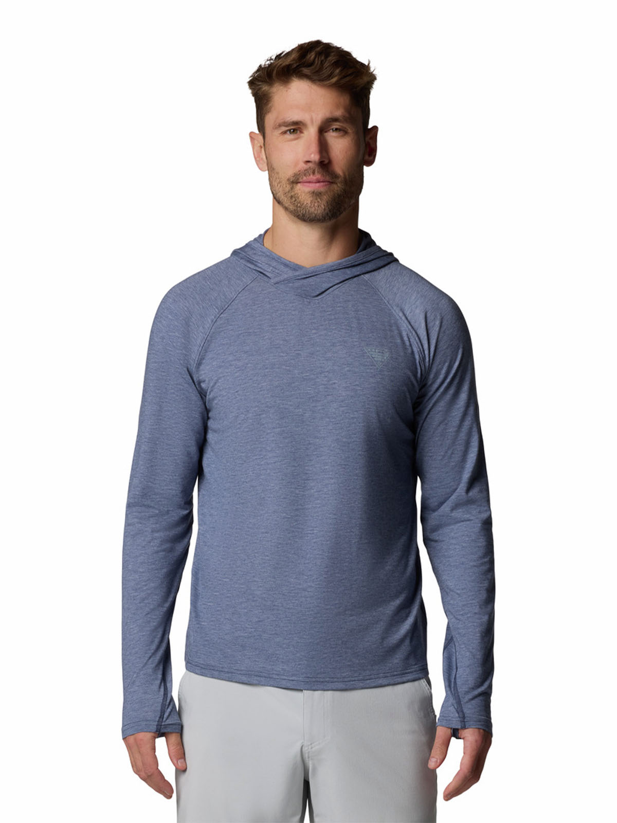 Polera Manga Larga Hombre Pfg Uncharted Azul Columbia