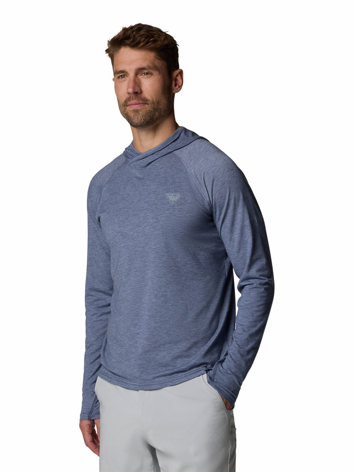 Polera Manga Larga Hombre Pfg Uncharted Azul Columbia