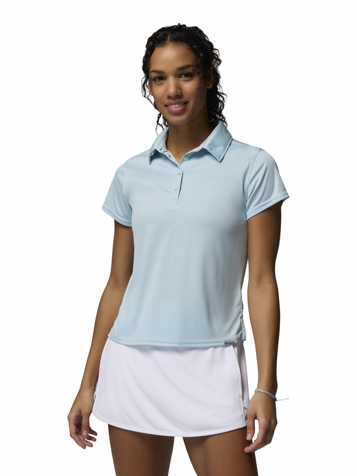 Polera Manga Corta Mujer Tidal Tee Polo Celeste Columbia