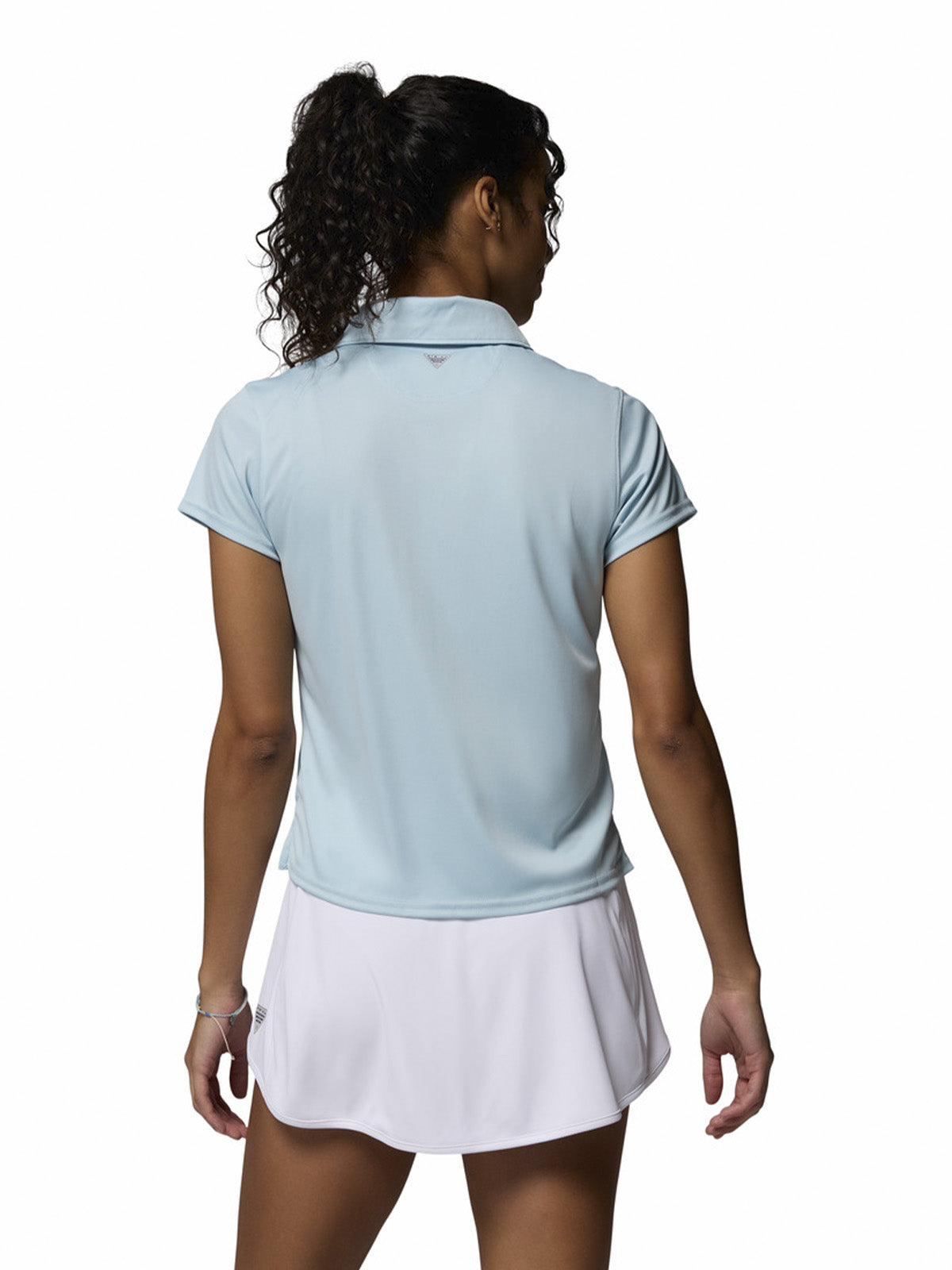 Polera Manga Corta Mujer Tidal Tee Polo Celeste Columbia