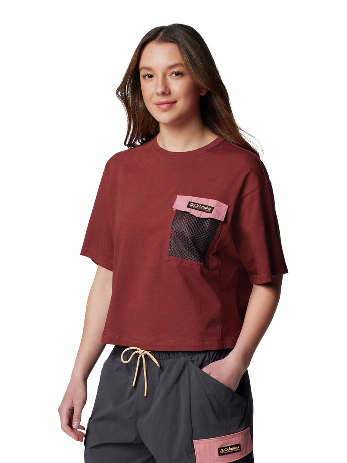 Polera Manga Corta Mujer Painted Peak Knit Rojo Columbia