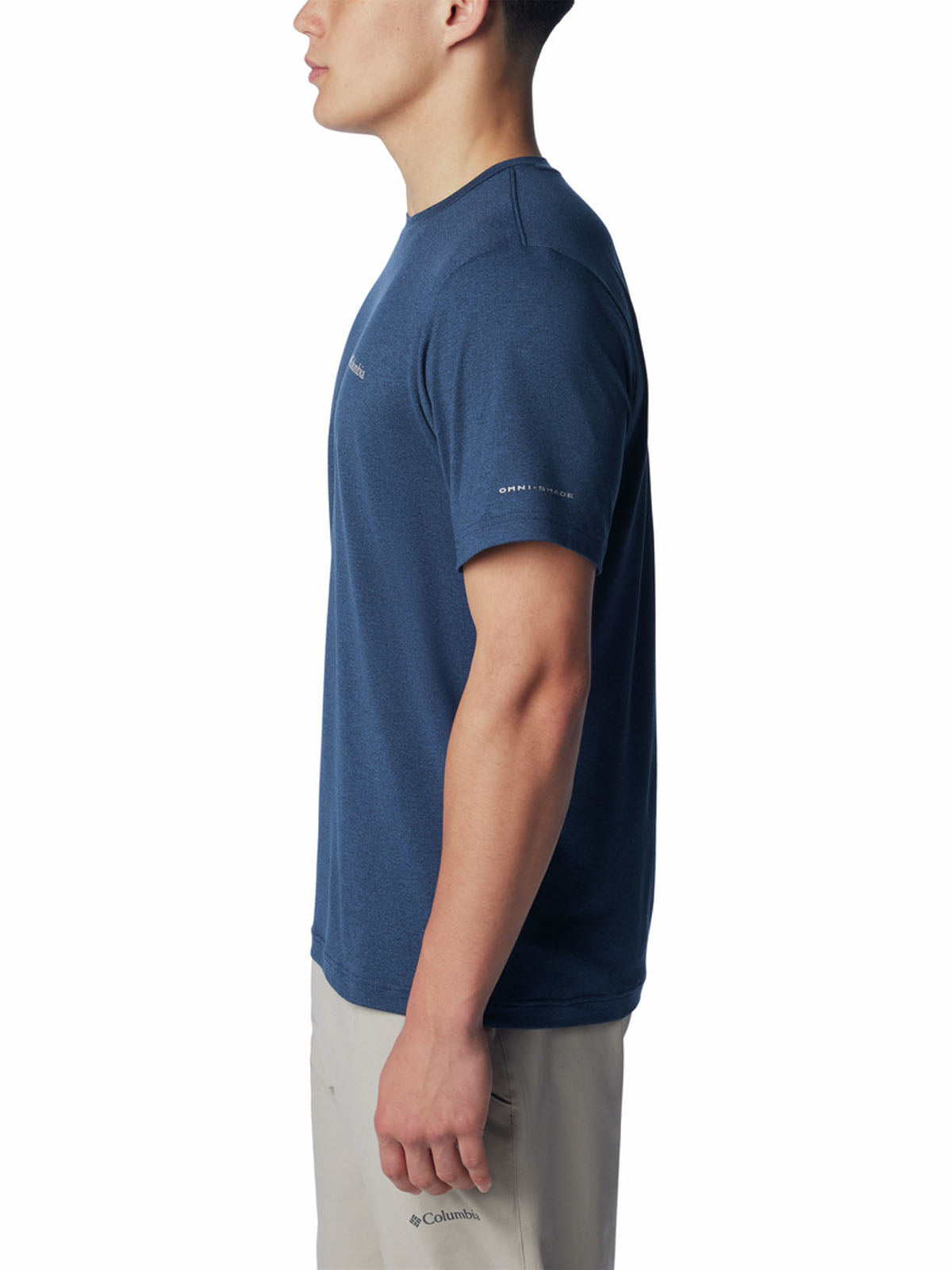 Polera Manga Corta Hombre Tech Trail Crew Neck Azul Columbia