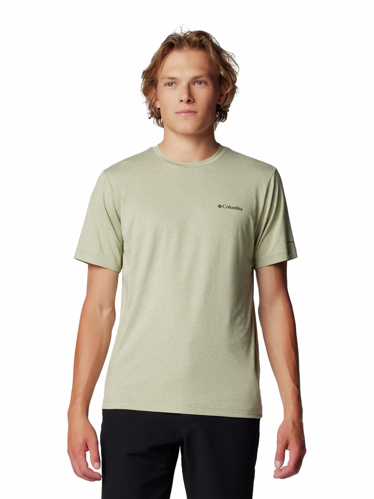 Polera Manga Corta Hombre Tech Trail Crew Neck Verde Columbia