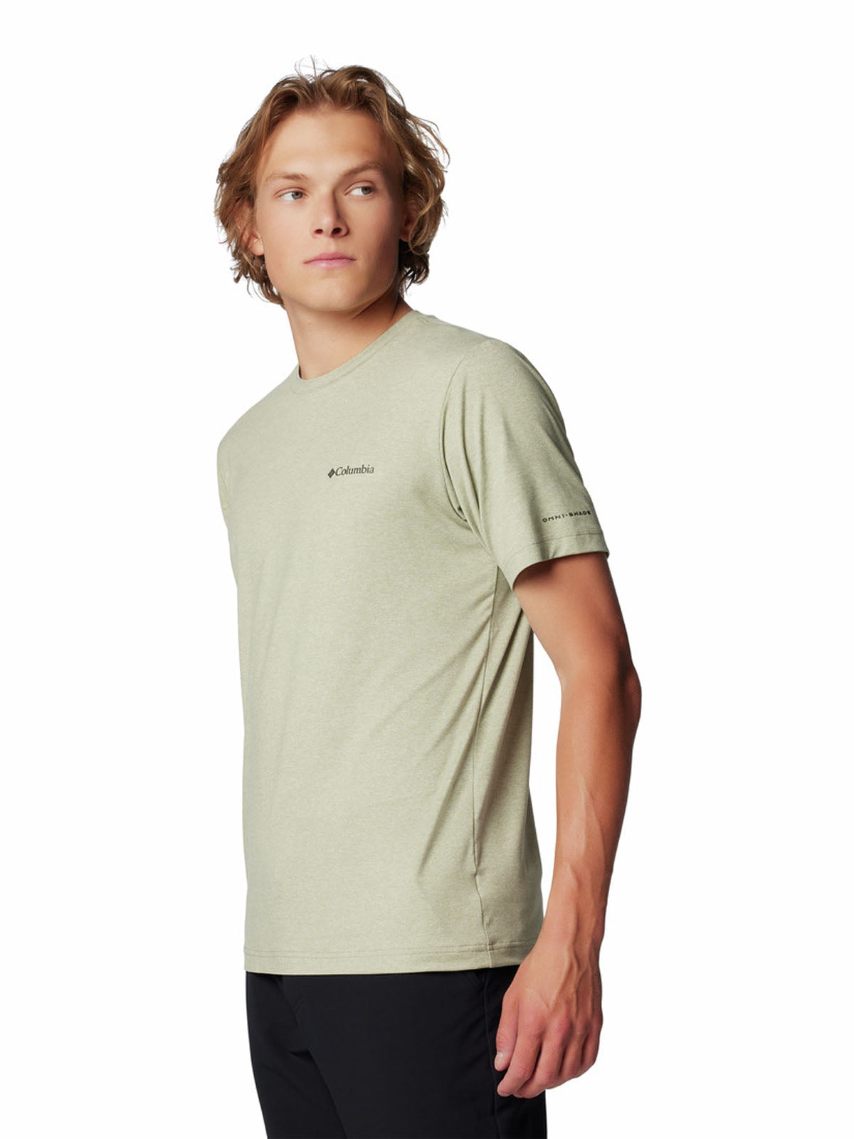 Polera Manga Corta Hombre Tech Trail Crew Neck Verde Columbia