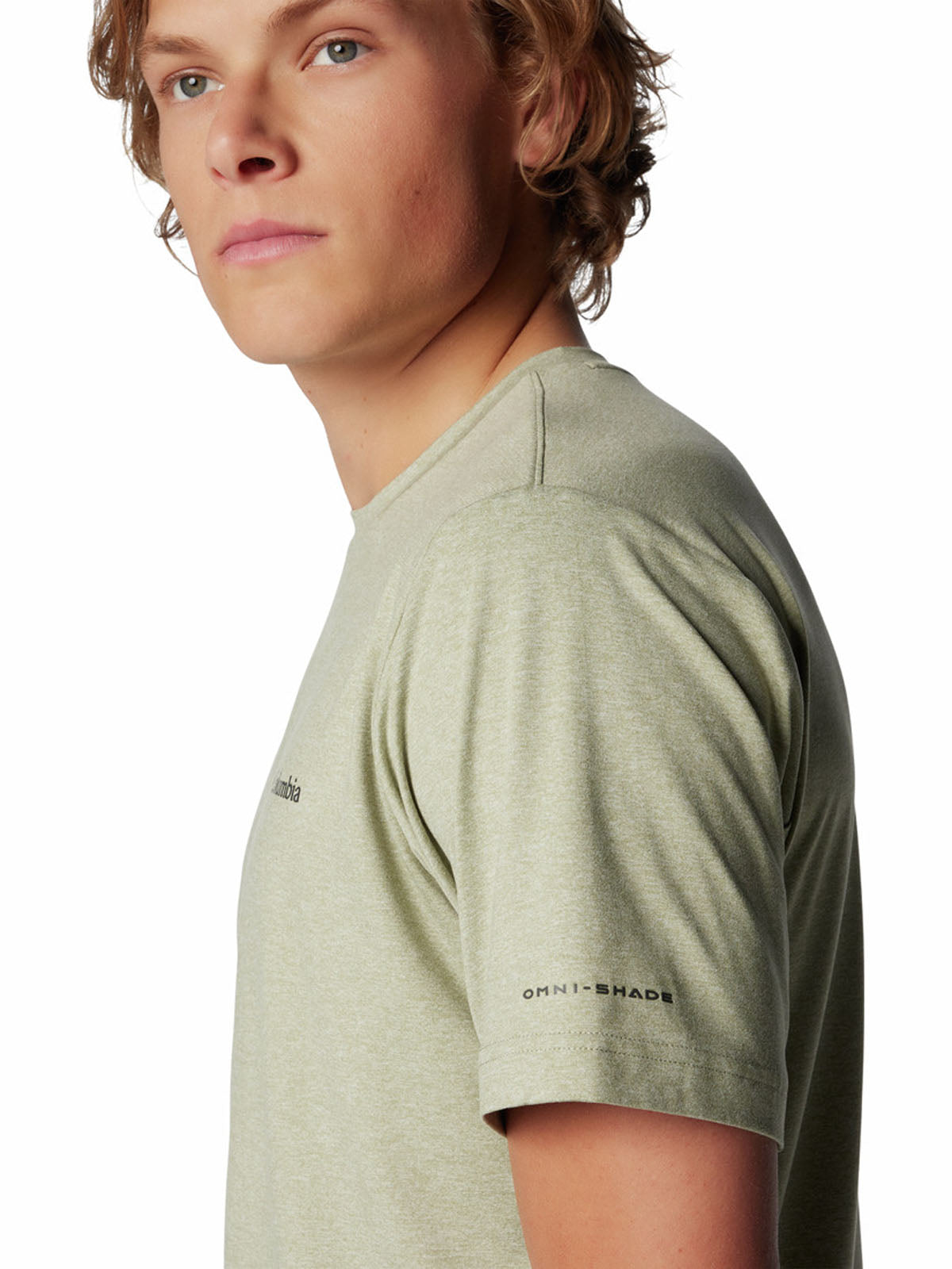 Polera Manga Corta Hombre Tech Trail Crew Neck Verde Columbia