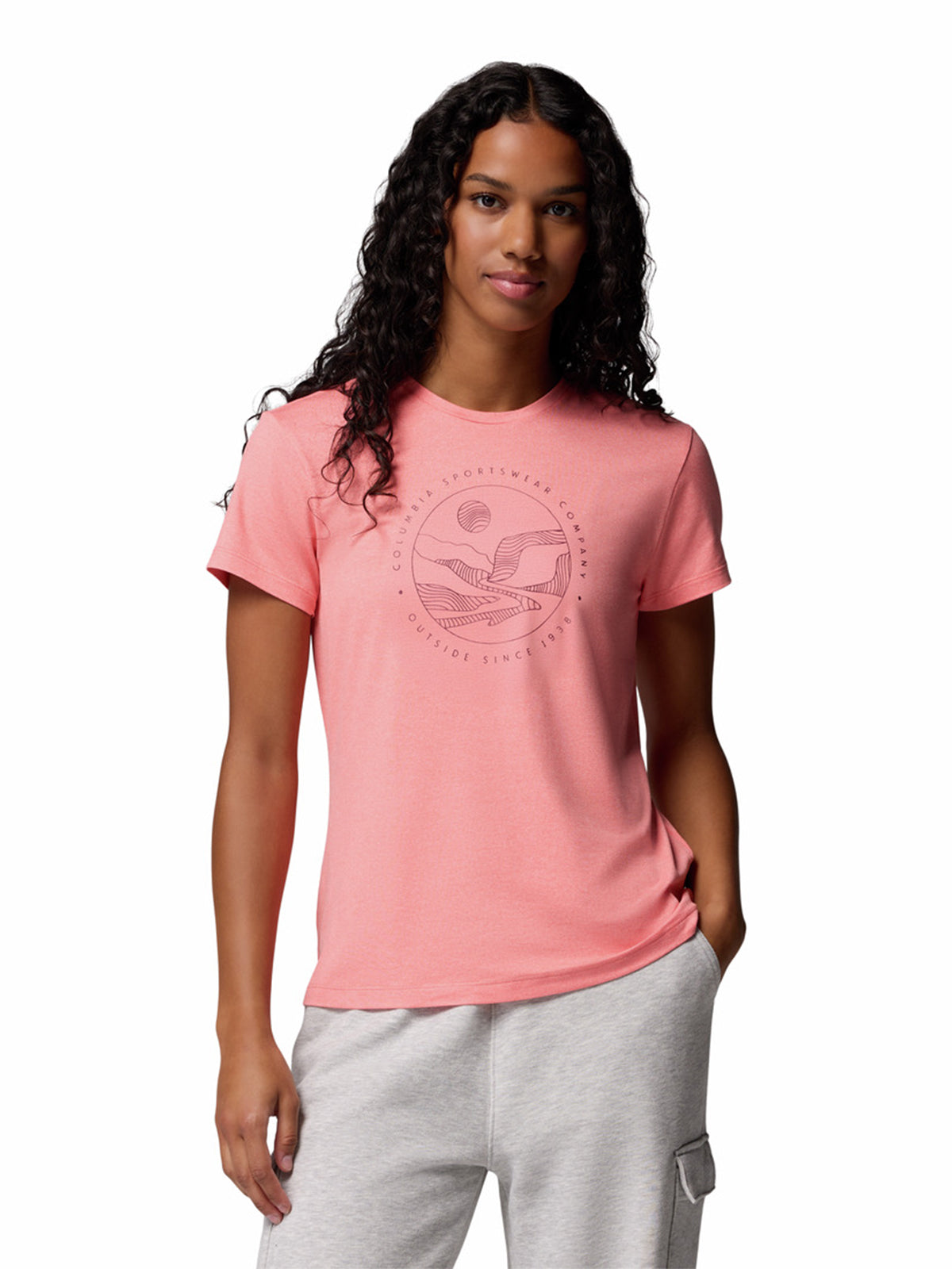 Polera Manga Corta Mujer Sloan Ridge Graphic Rojo Columbia