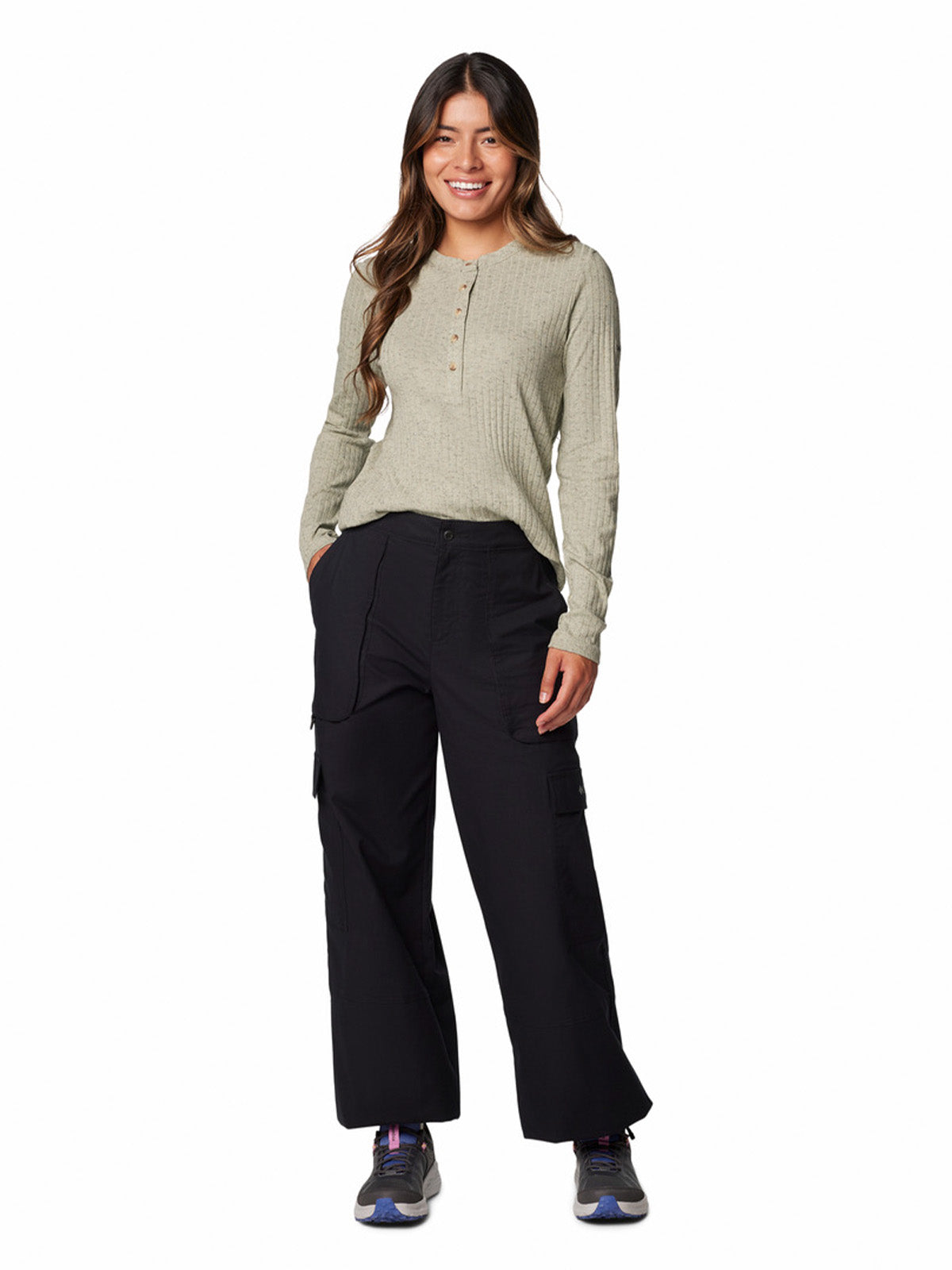 Pantalon Mujer Brea Falls Cotton Ripstop Negro Columbia