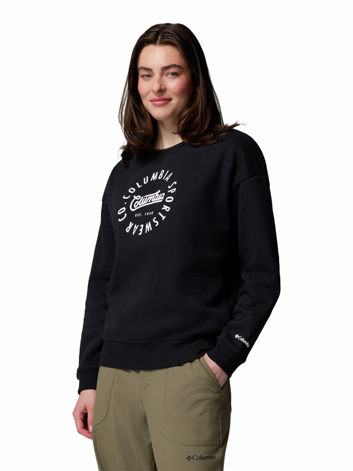 Poleron Mujer Meridian Creek Crew Negro Columbia