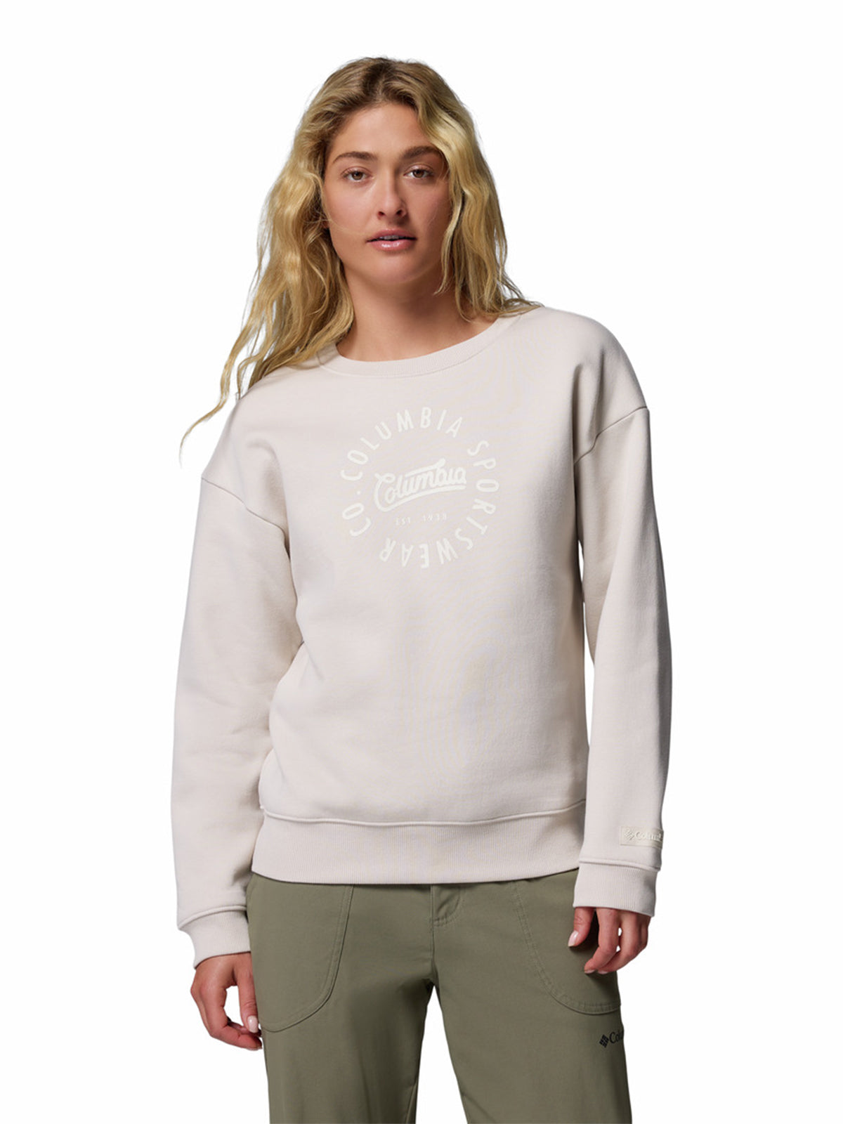 Poleron Mujer Meridian Creek Crew Gris Columbia