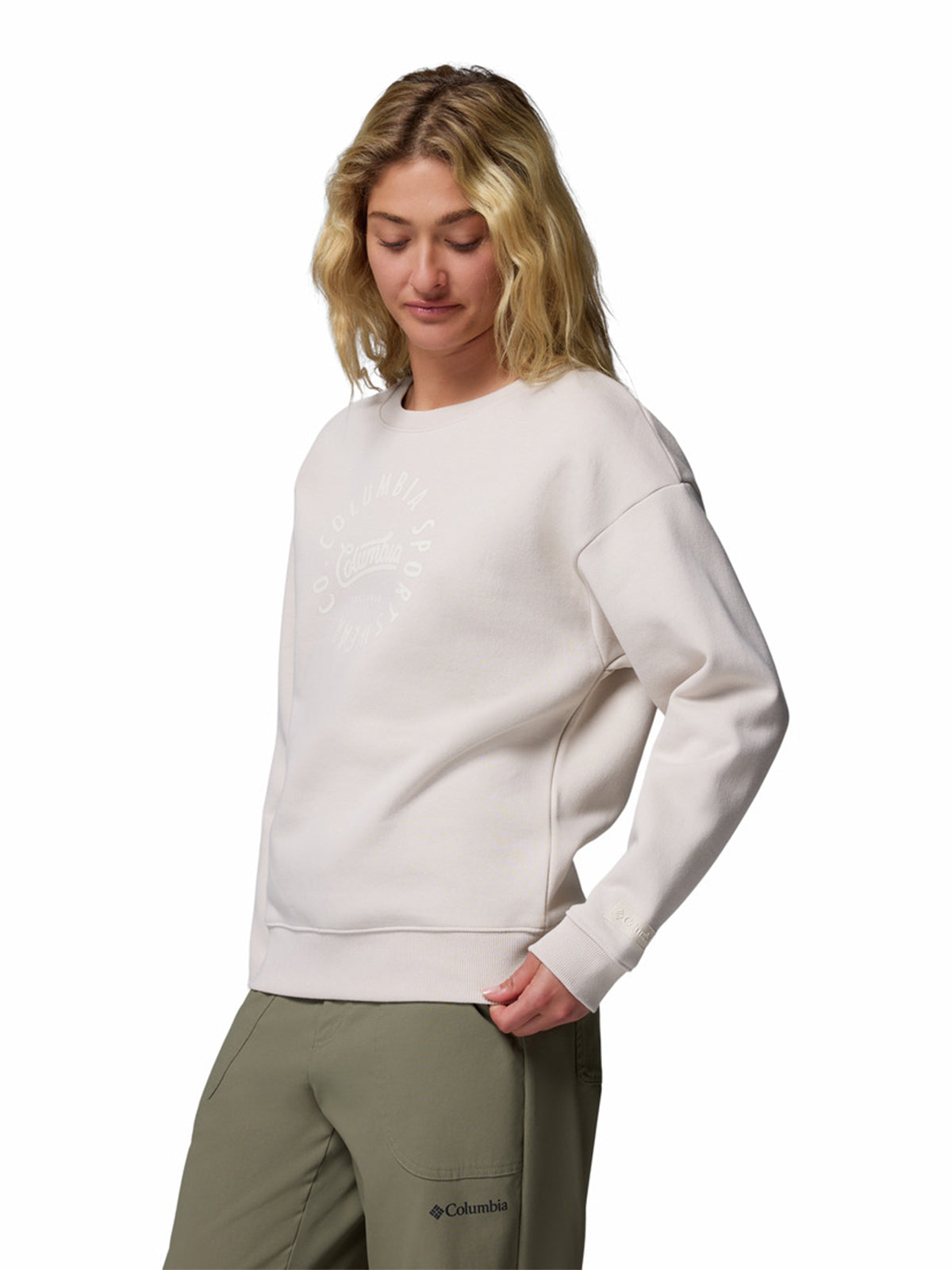 Poleron Mujer Meridian Creek Crew Gris Columbia