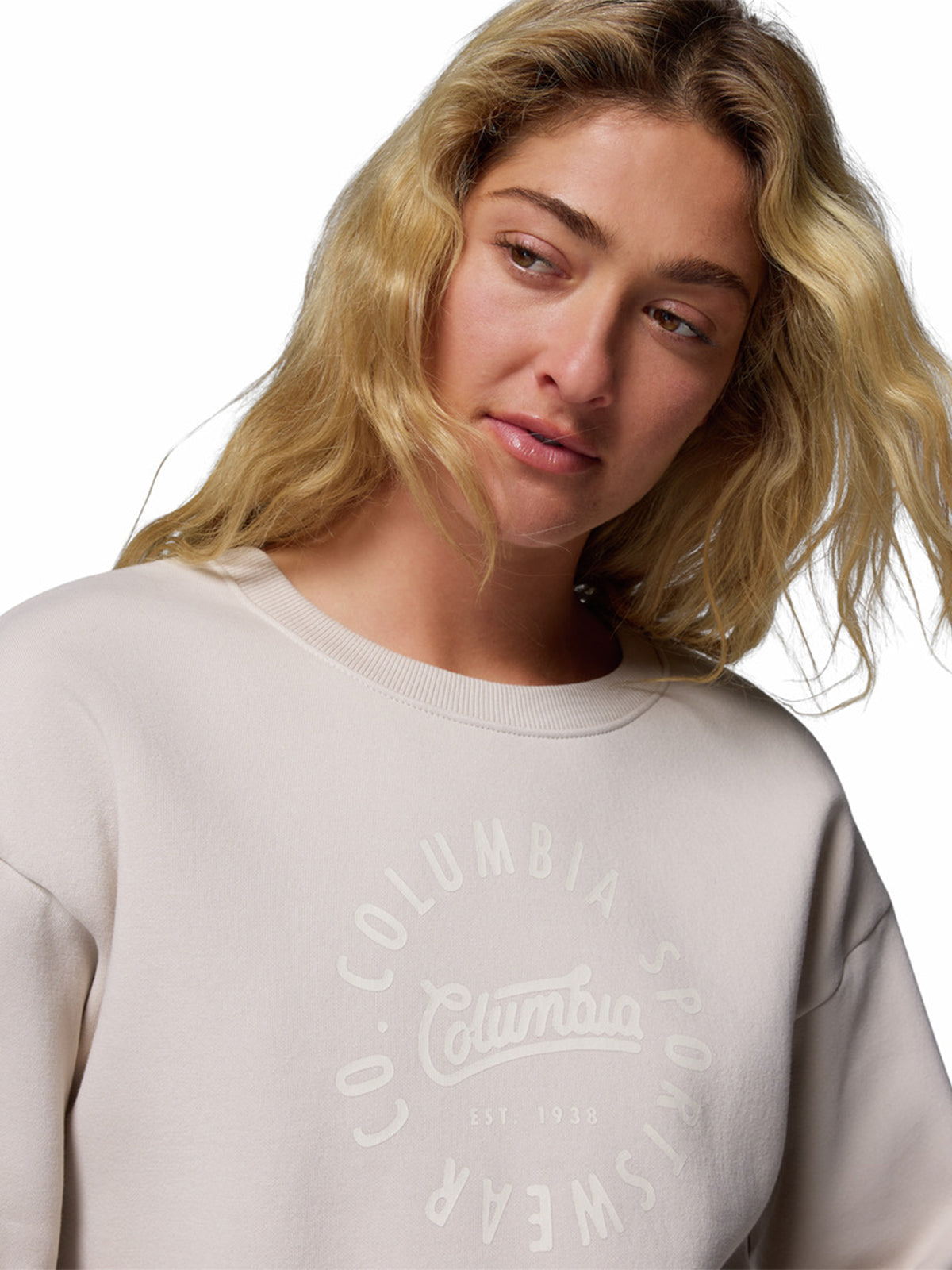 Poleron Mujer Meridian Creek Crew Gris Columbia