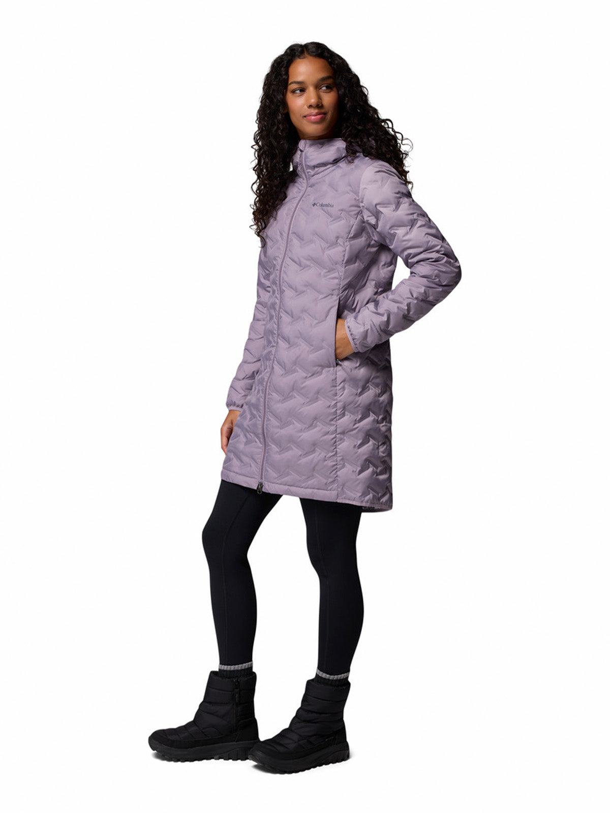 Parka Mujer Delta Ridge II Long Hooded Down Morado Columbia