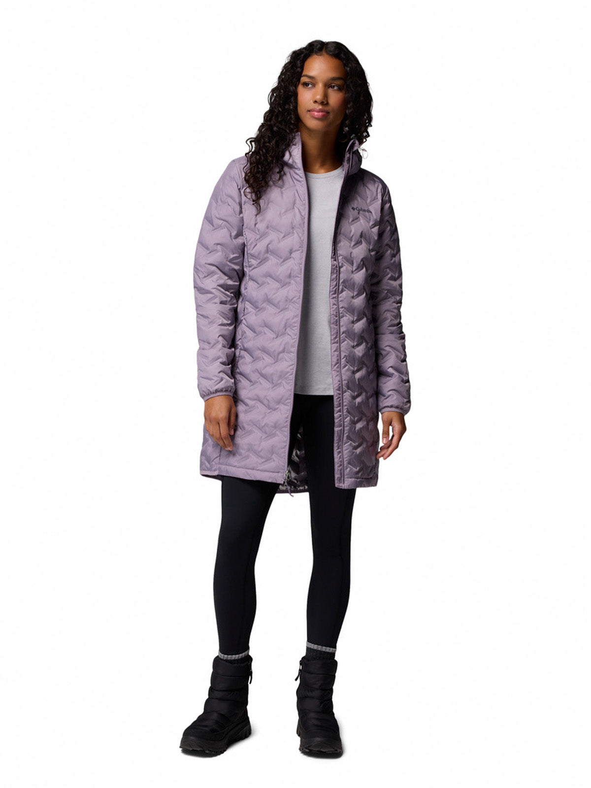 Parka Mujer Delta Ridge II Long Hooded Down Morado Columbia