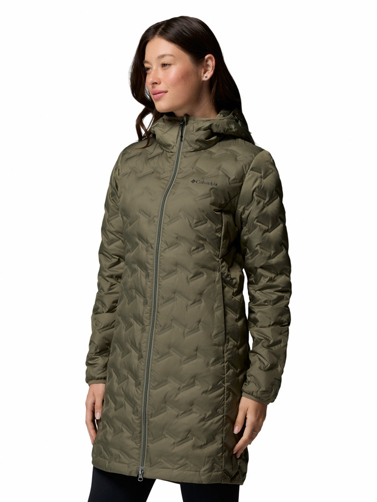 Parka Mujer Delta Ridge II Long Hooded Down Gris Columbia