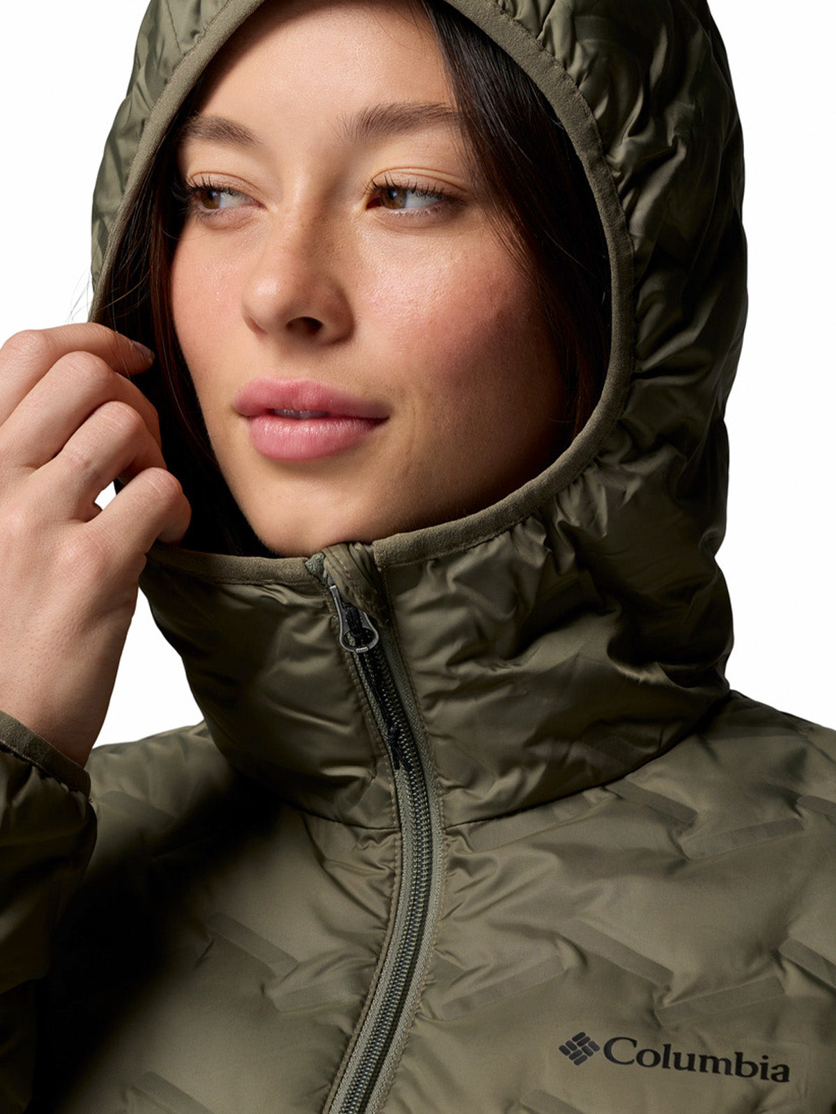 Parka Mujer Delta Ridge II Long Hooded Down Gris Columbia