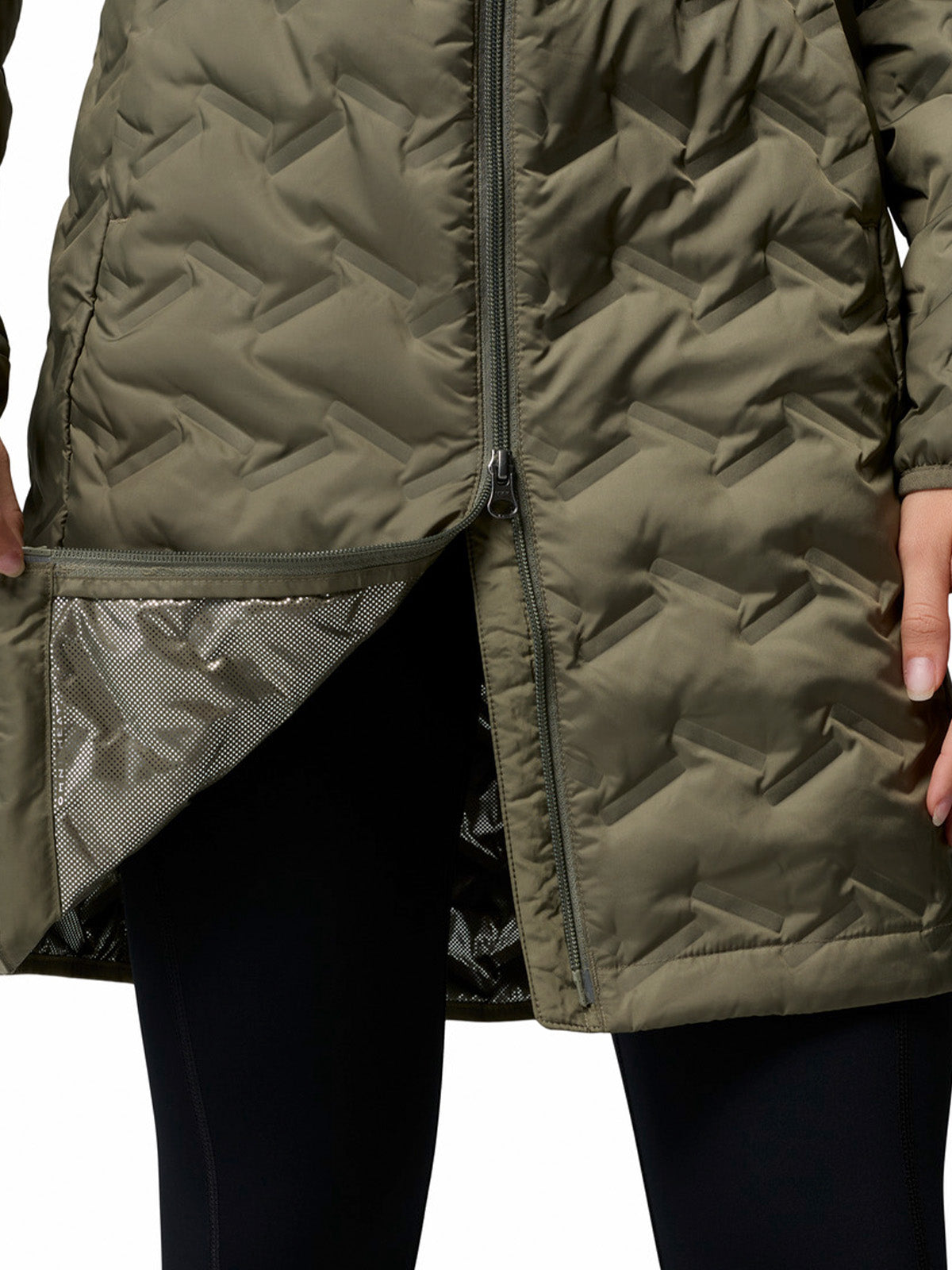 Parka Mujer Delta Ridge II Long Hooded Down Gris Columbia