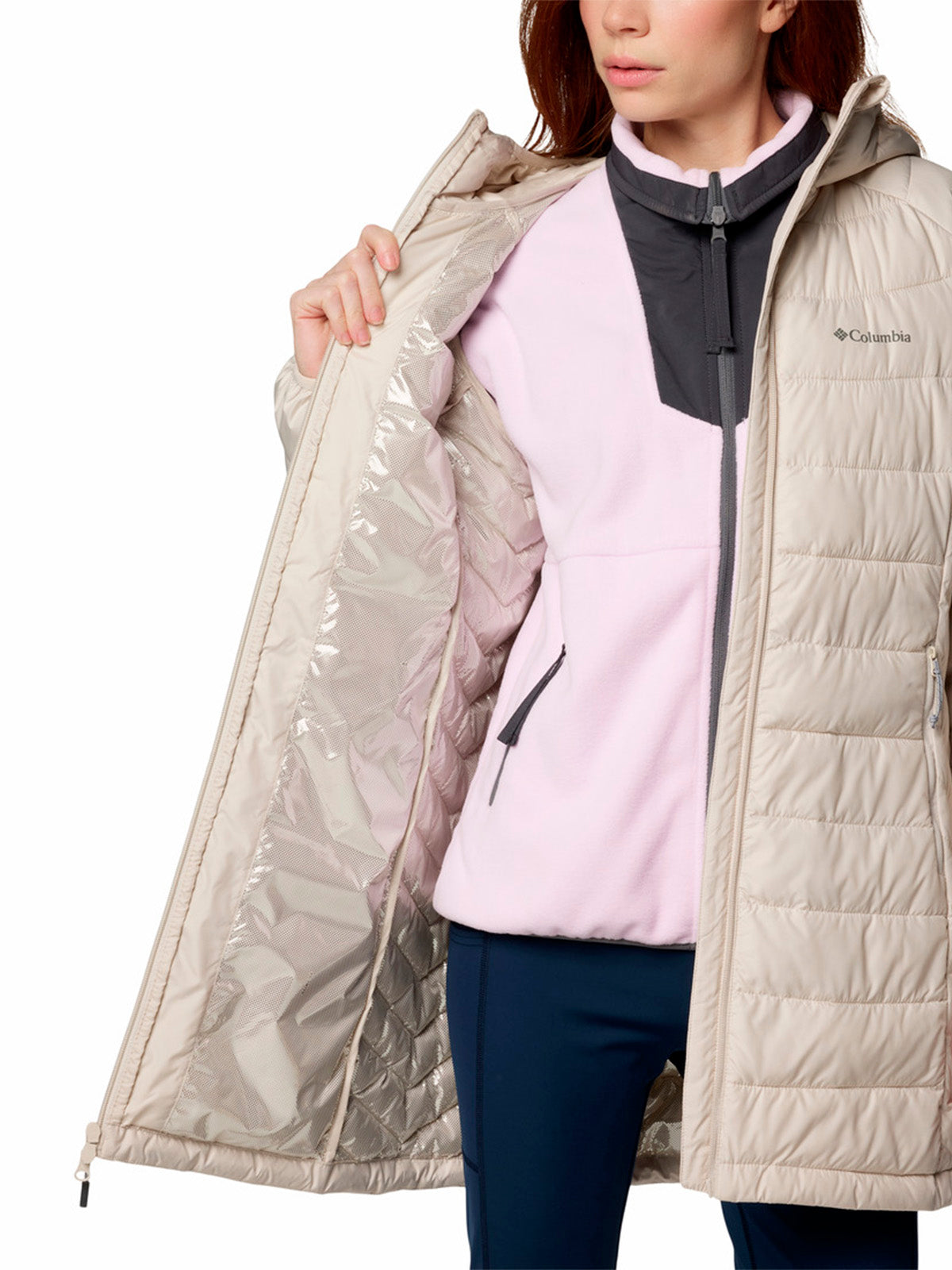 Parka Mujer Powder Lite II Mid Gris Columbia