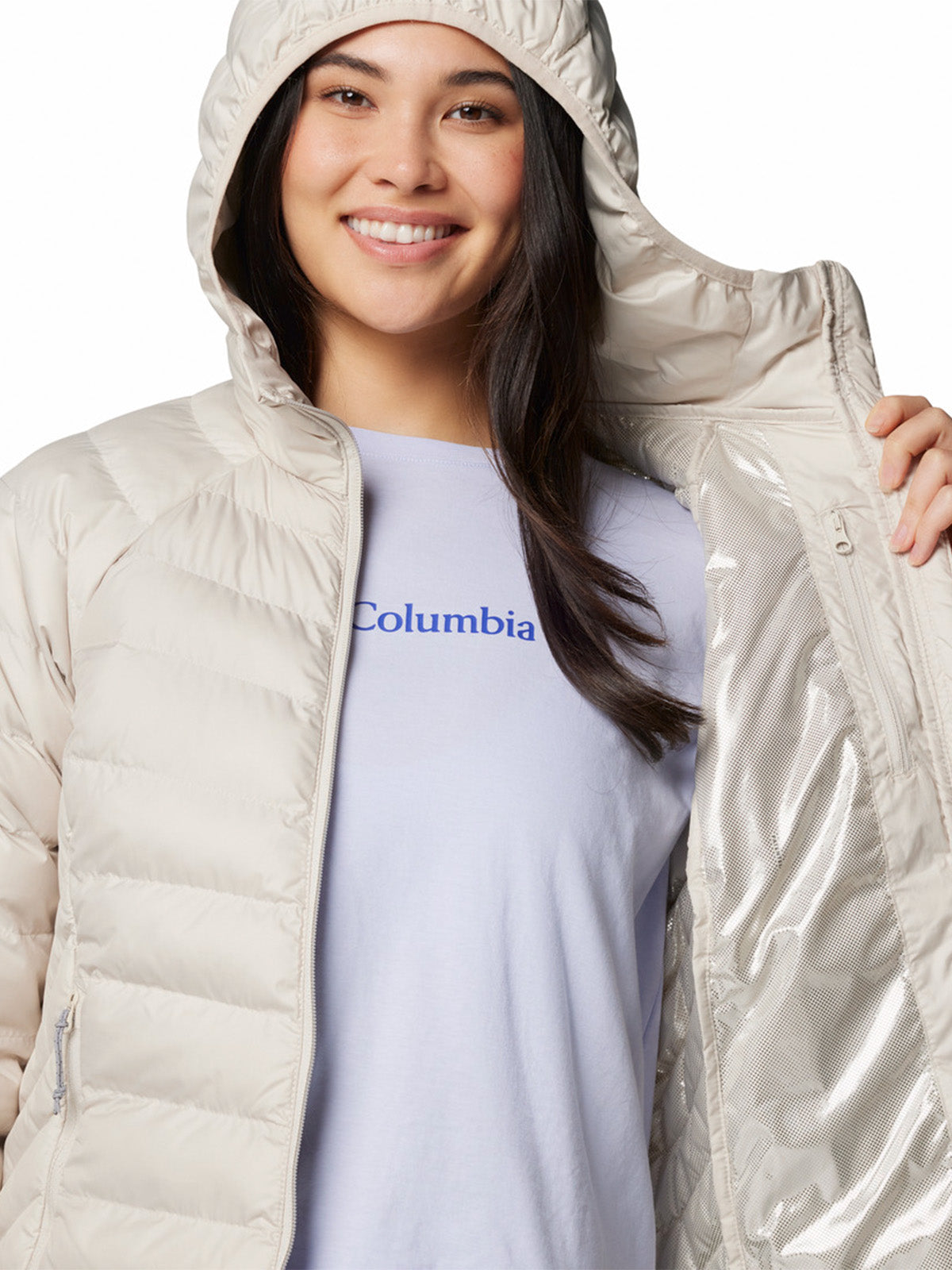 Parka Mujer Powder Lite II Gris Columbia