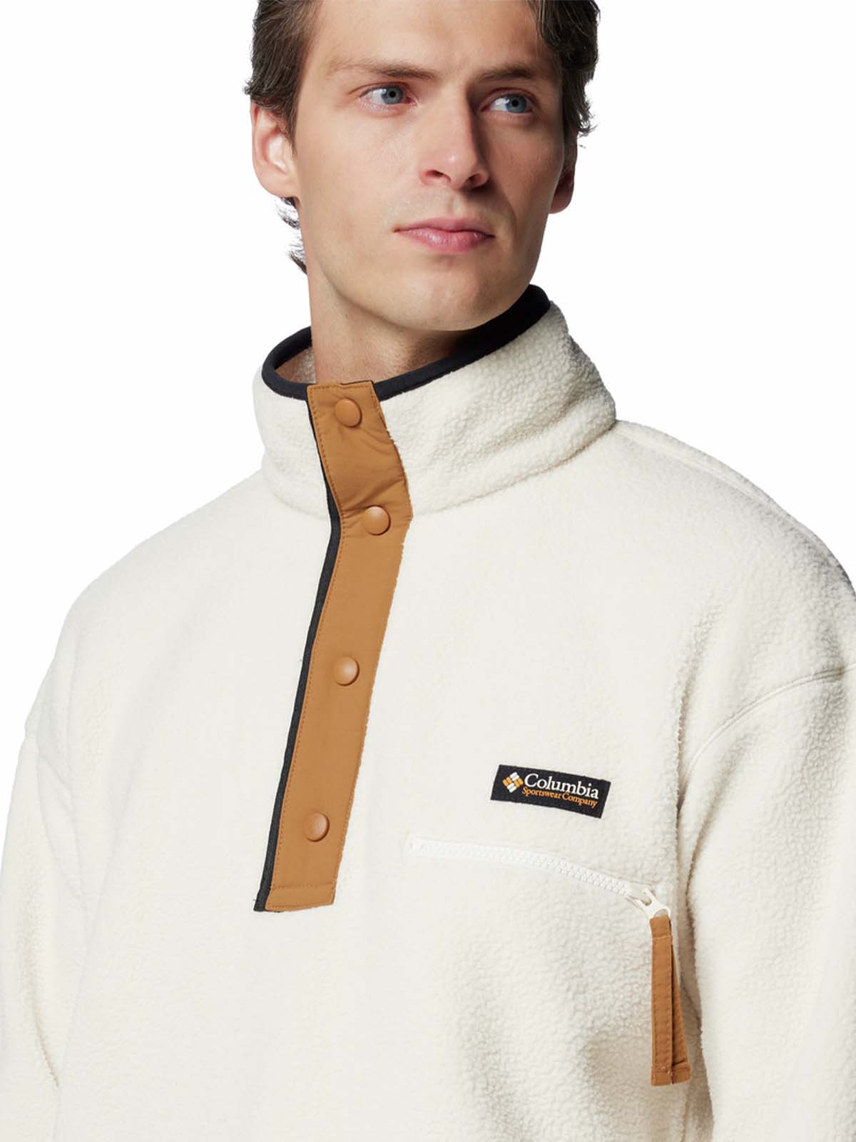 Polar Hombre Helvetia Snap Fleece Blanco Columbia