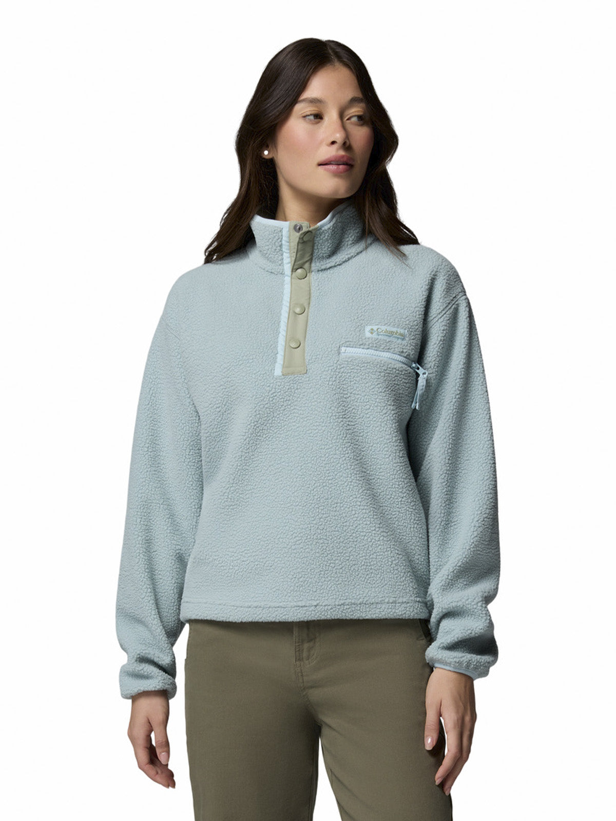 Polar Mujer Helvetia II Cropped Half Snap Azul Columbia