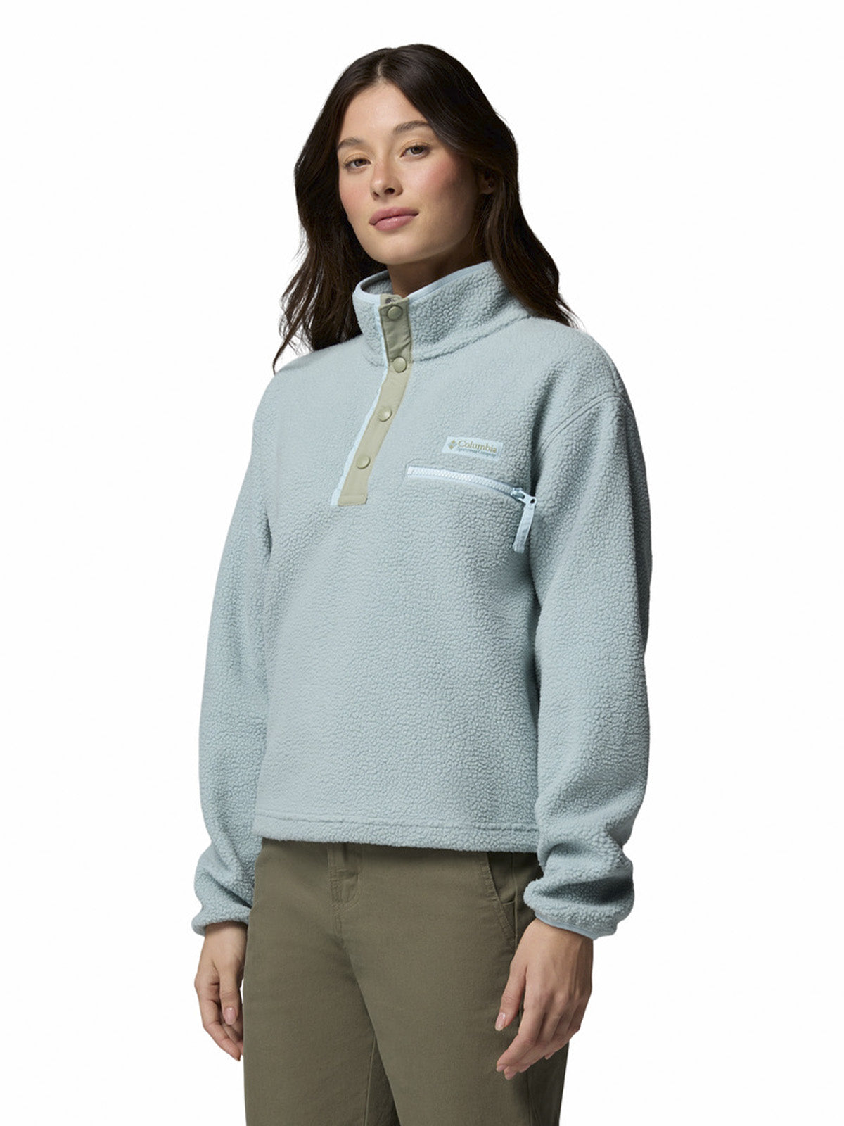 Polar Mujer Helvetia II Cropped Half Snap Azul Columbia